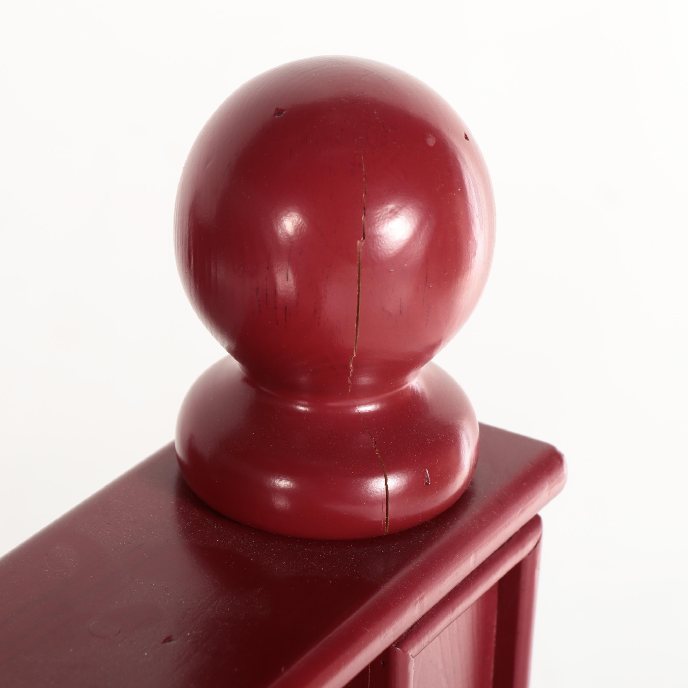 Pair of Pottery Barn Kids Red-Painted Camp Twin Over Full Bunk Bed