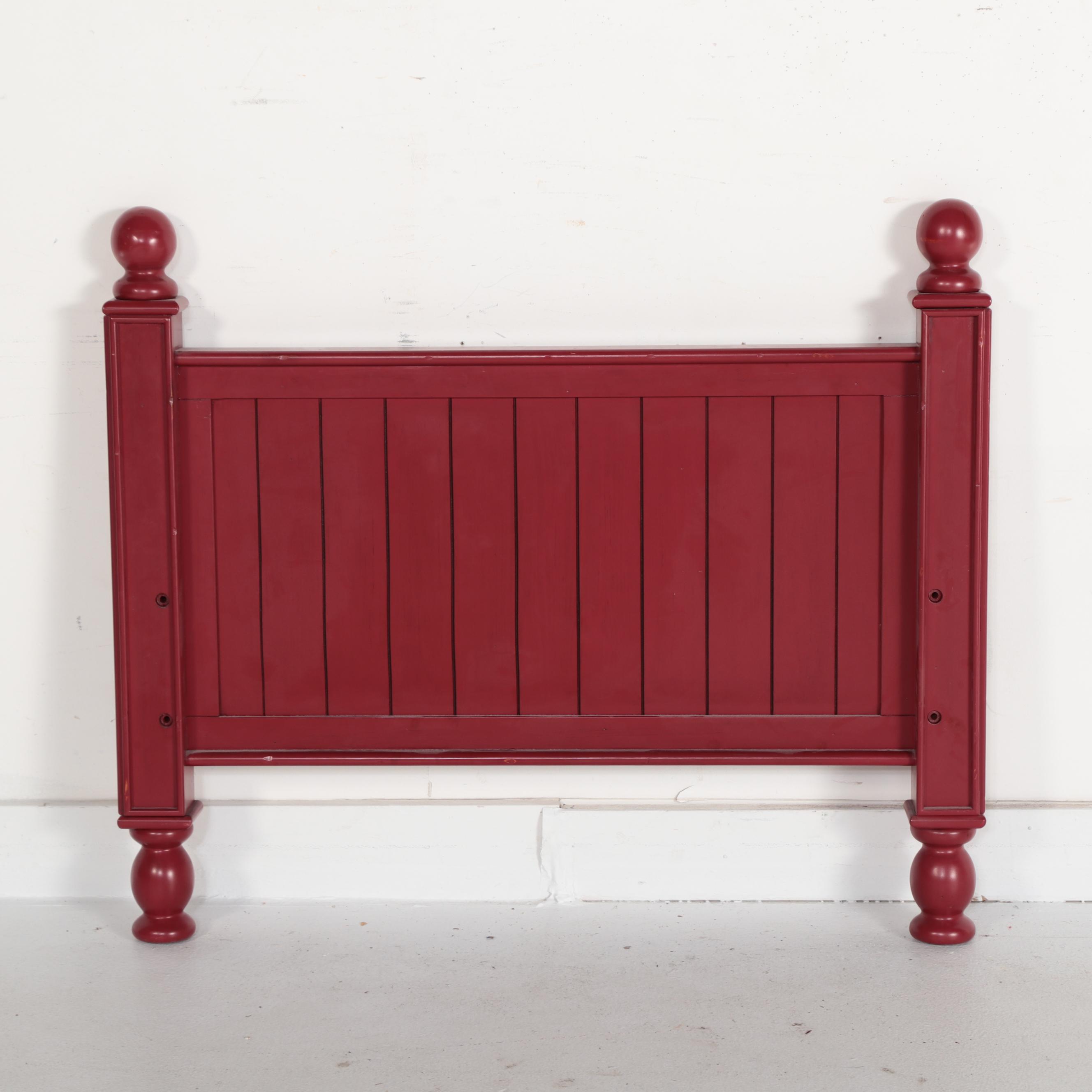 Pair of Pottery Barn Kids Red-Painted Camp Twin Over Full Bunk Bed