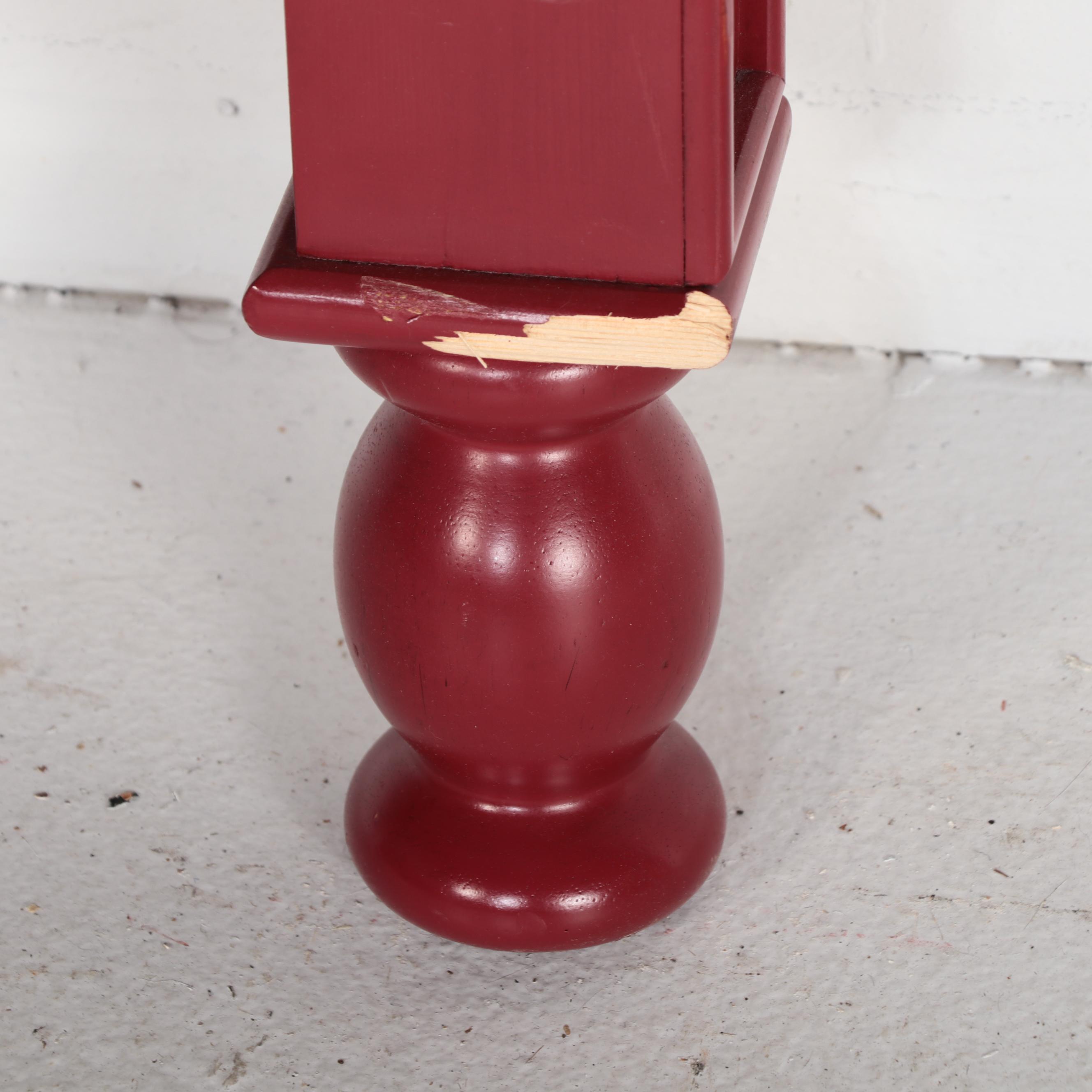 Pair of Pottery Barn Kids Red-Painted Camp Twin Over Full Bunk Bed