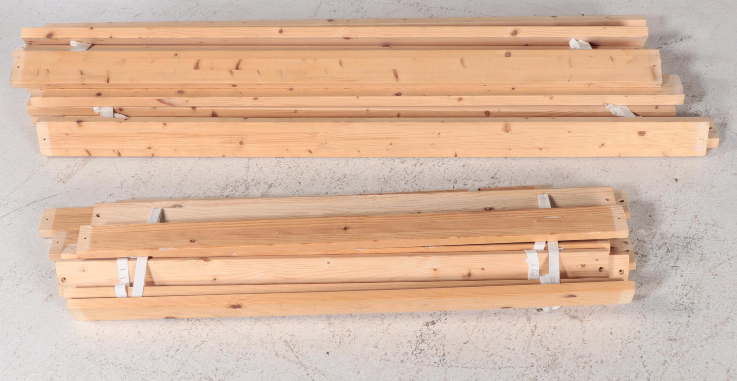 Pair of Pottery Barn Kids Red-Painted Camp Twin Over Full Bunk Bed