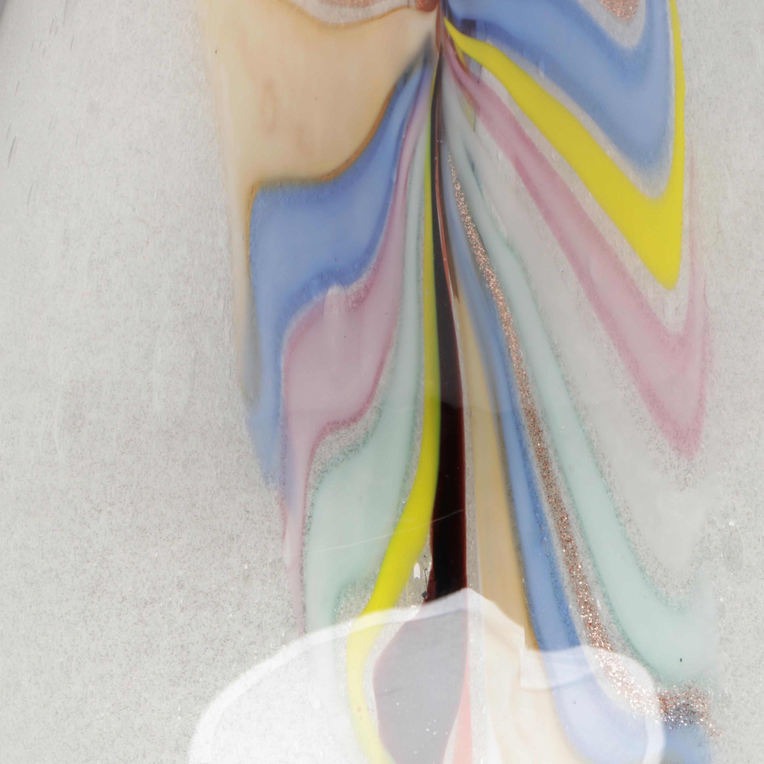 Dino Martens for Aureliano Toso Pulegoso with Pinwheel Murano Art Glass Bottle