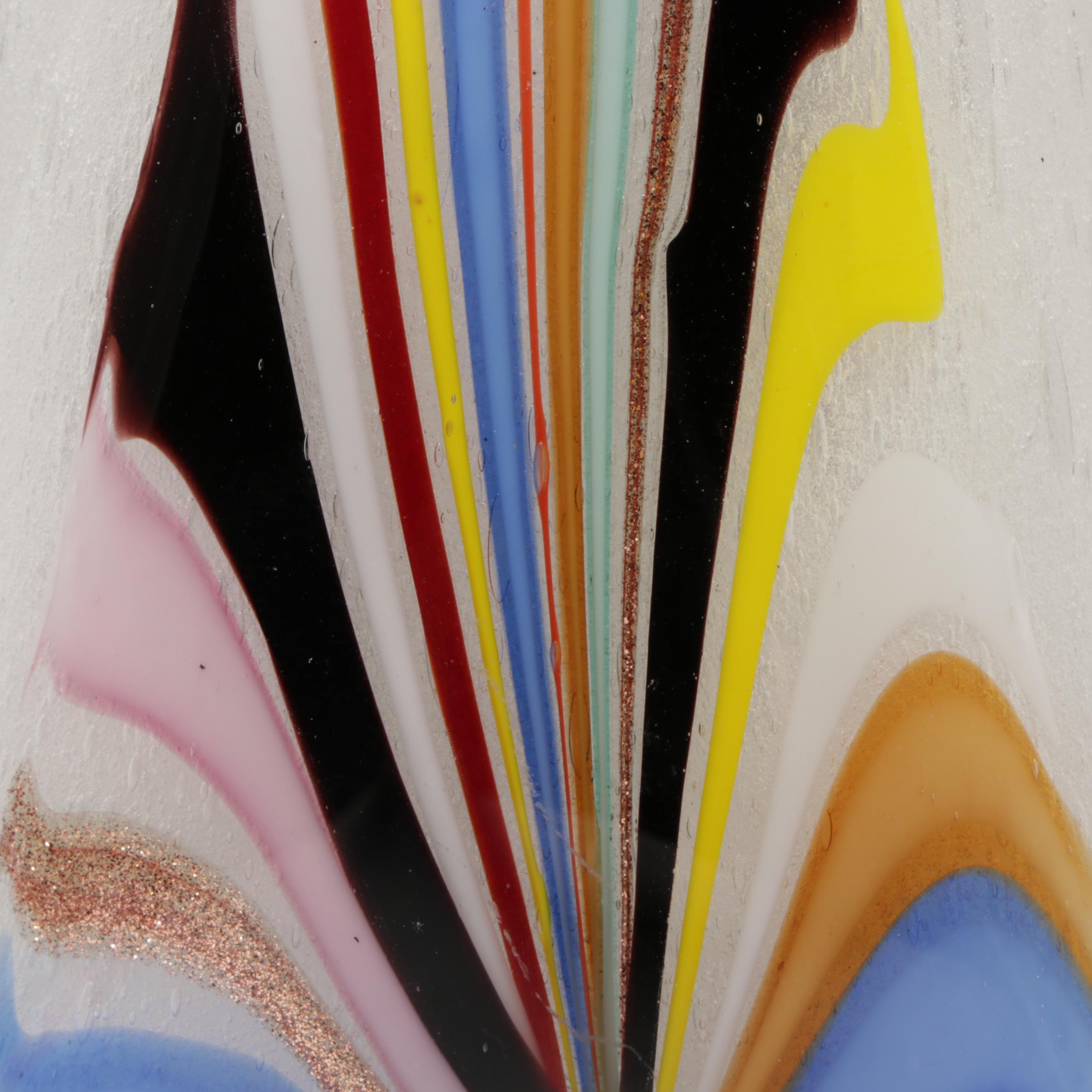 Dino Martens for Aureliano Toso Pulegoso with Pinwheel Murano Art Glass Bottle