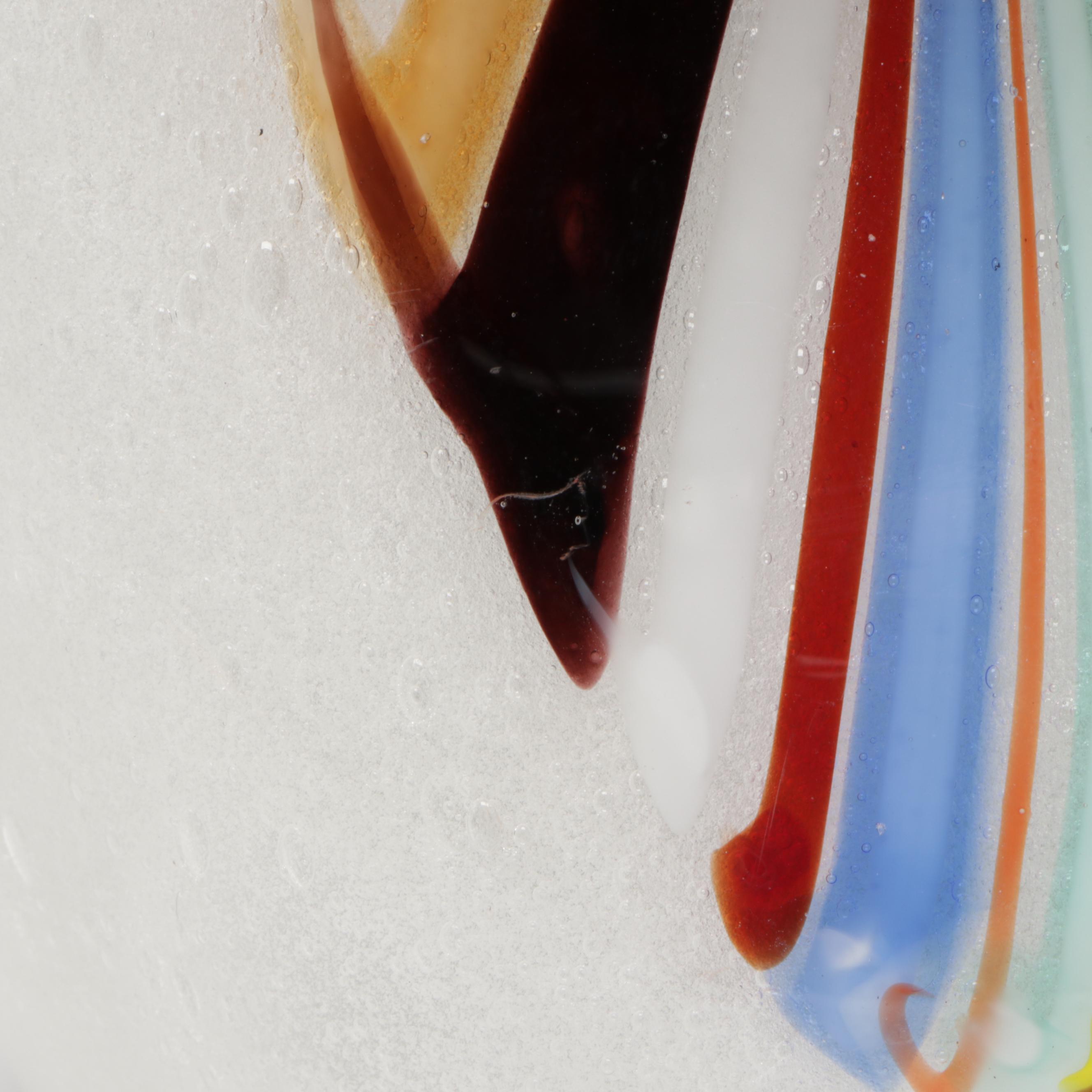 Dino Martens for Aureliano Toso Pulegoso with Pinwheel Murano Art Glass Bottle