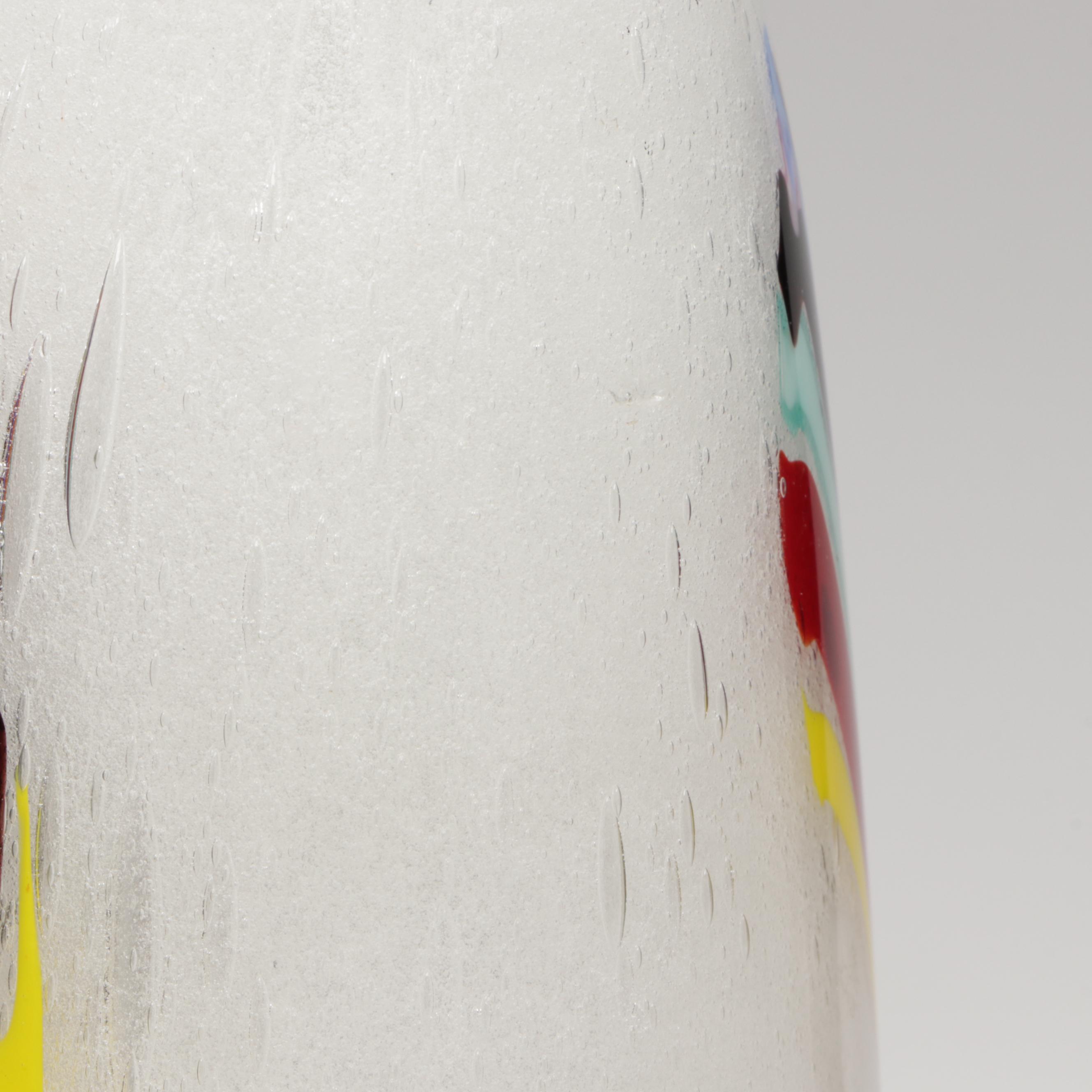 Dino Martens for Aureliano Toso Pulegoso with Pinwheel Murano Art Glass Bottle