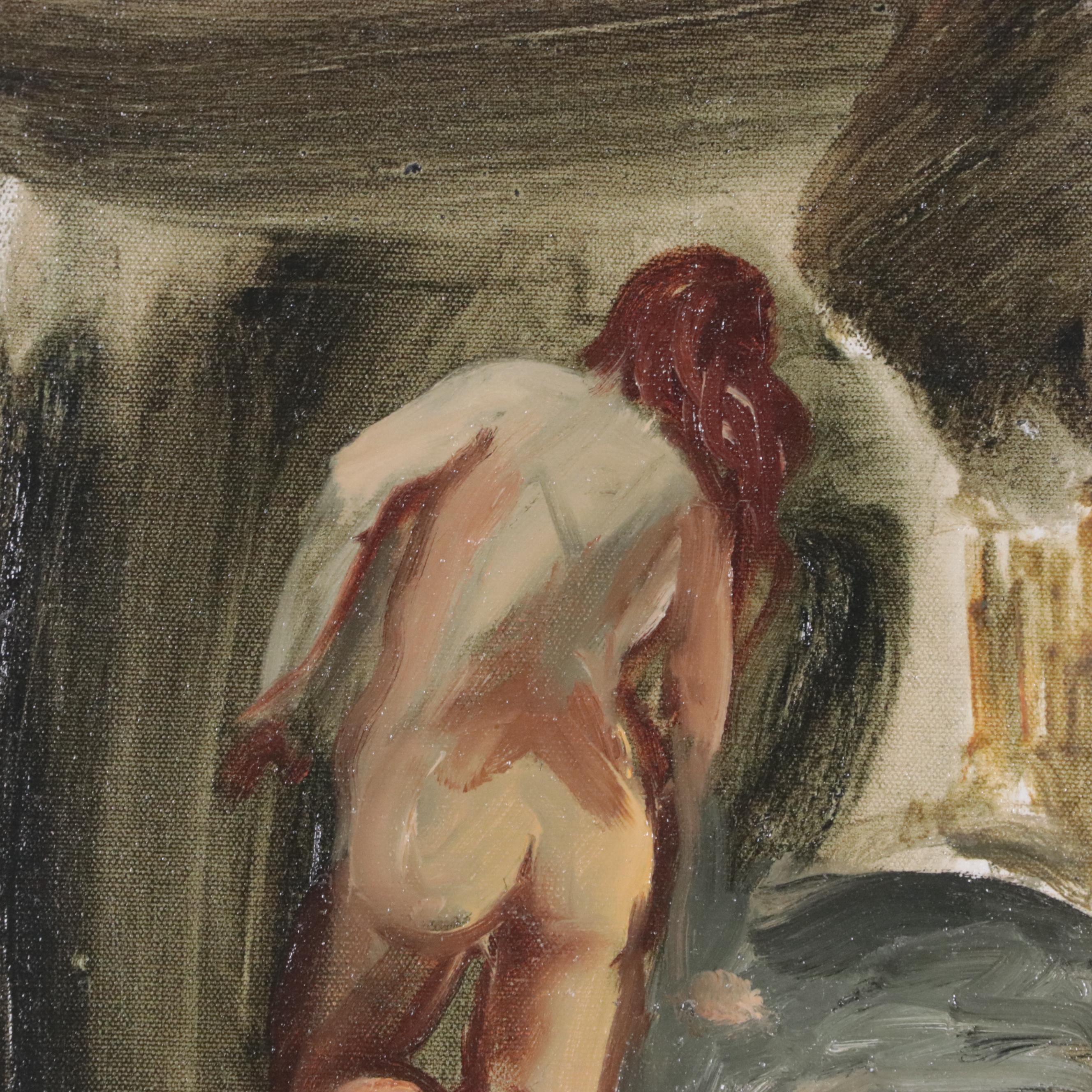 Oil Painting of Standing Female Nude