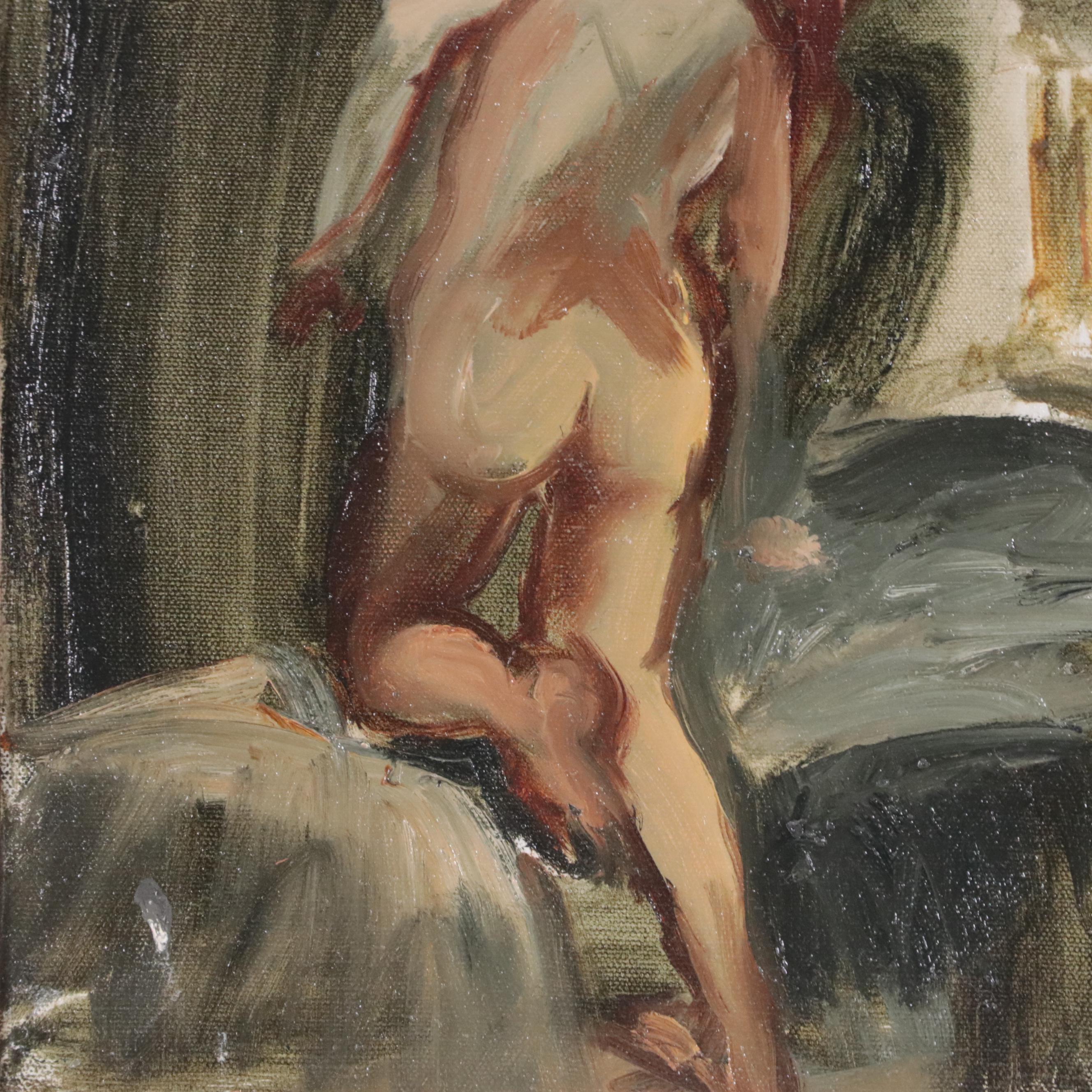 Oil Painting of Standing Female Nude