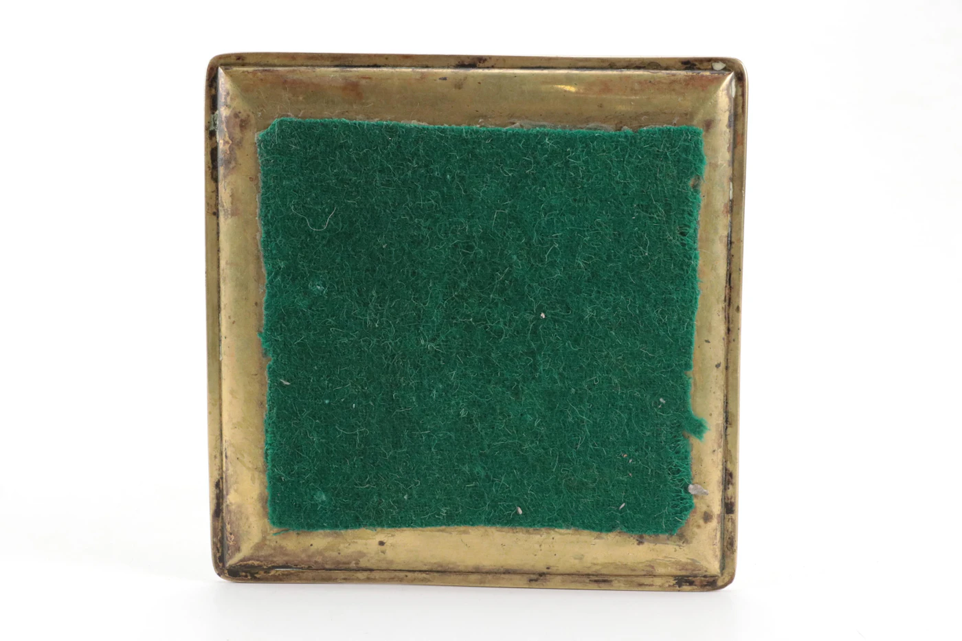 French Style Brass Champlevé Enamel Square Inkwell with Floral Motifs ...