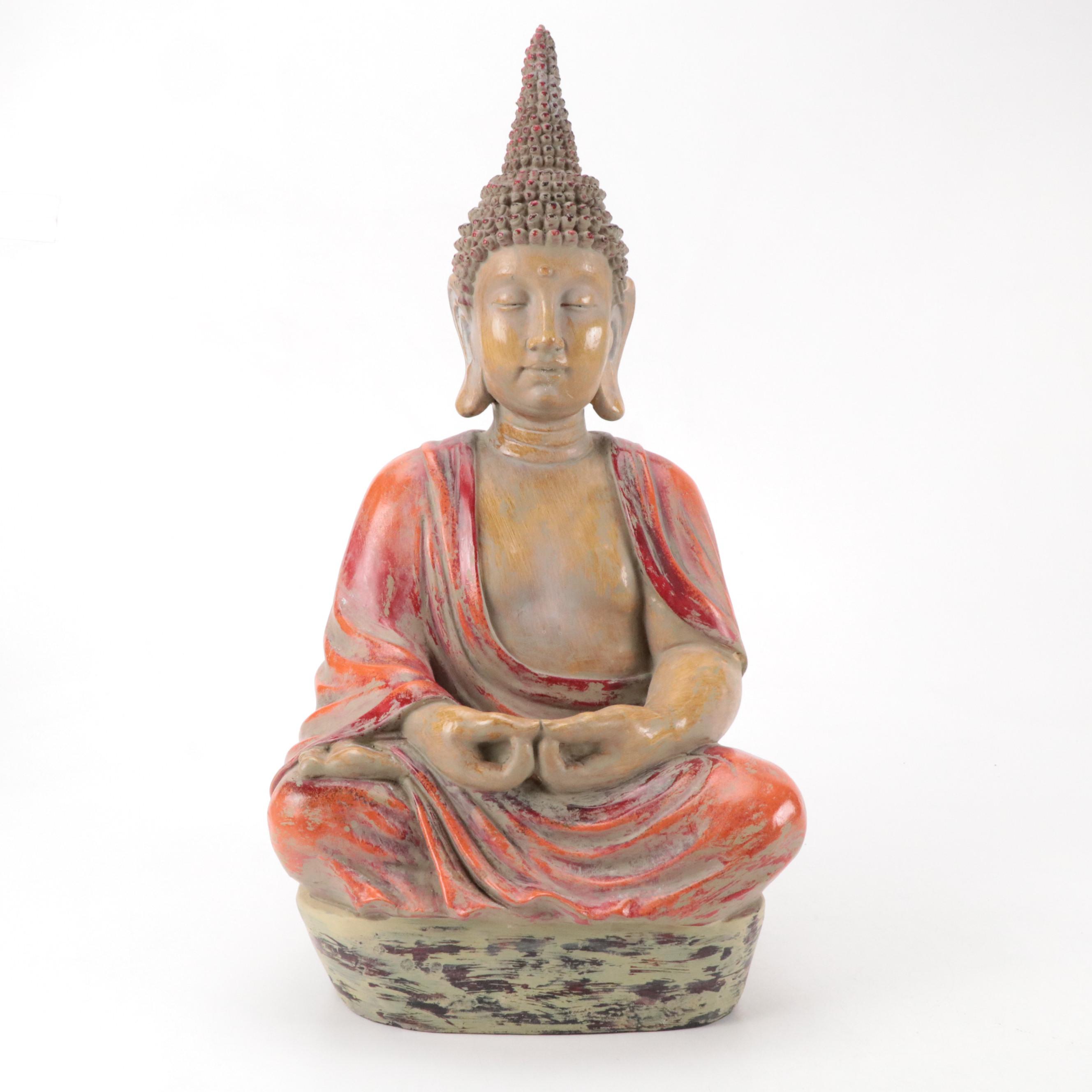 Southeast Asian Style Resin Seated Buddha Statues
