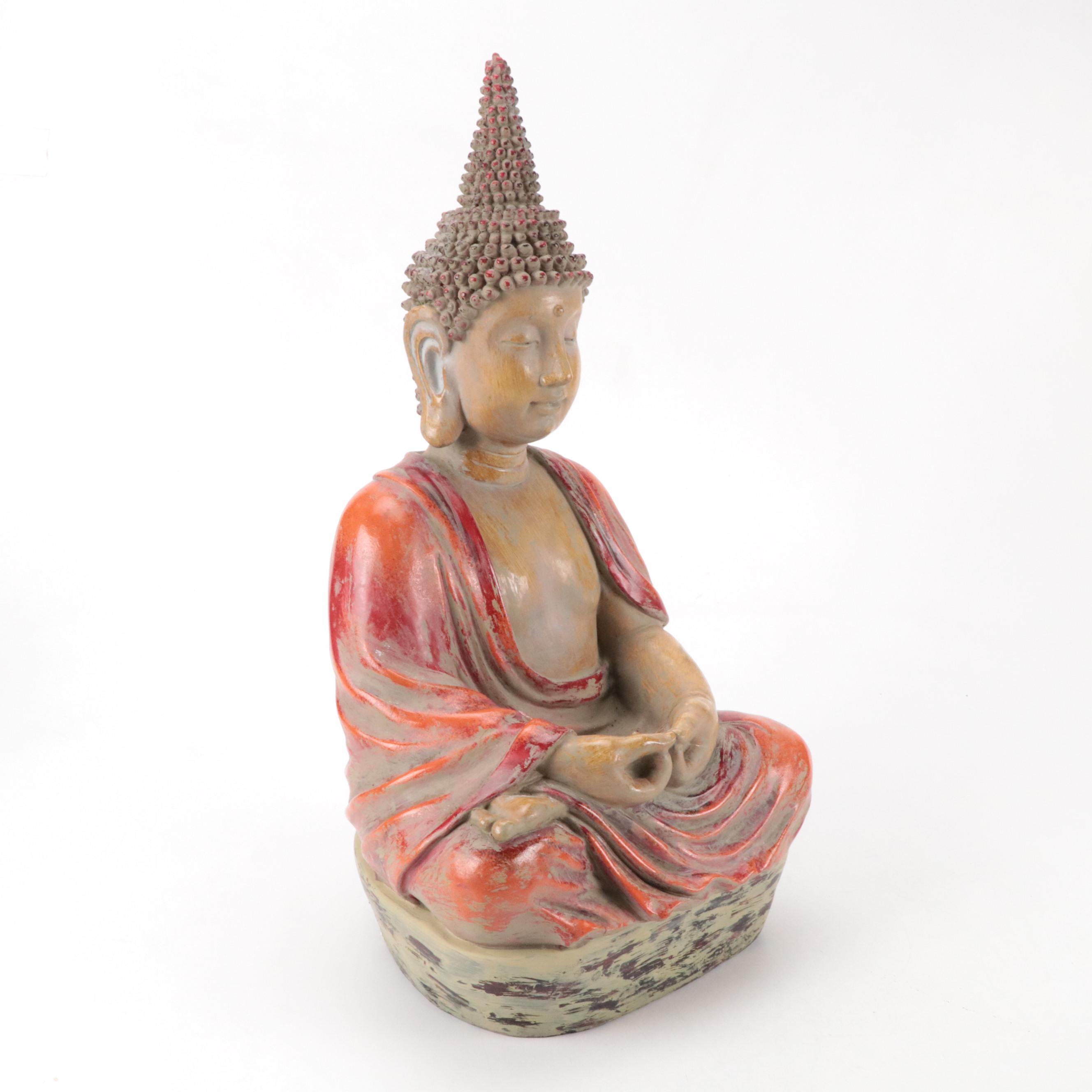 Southeast Asian Style Resin Seated Buddha Statues