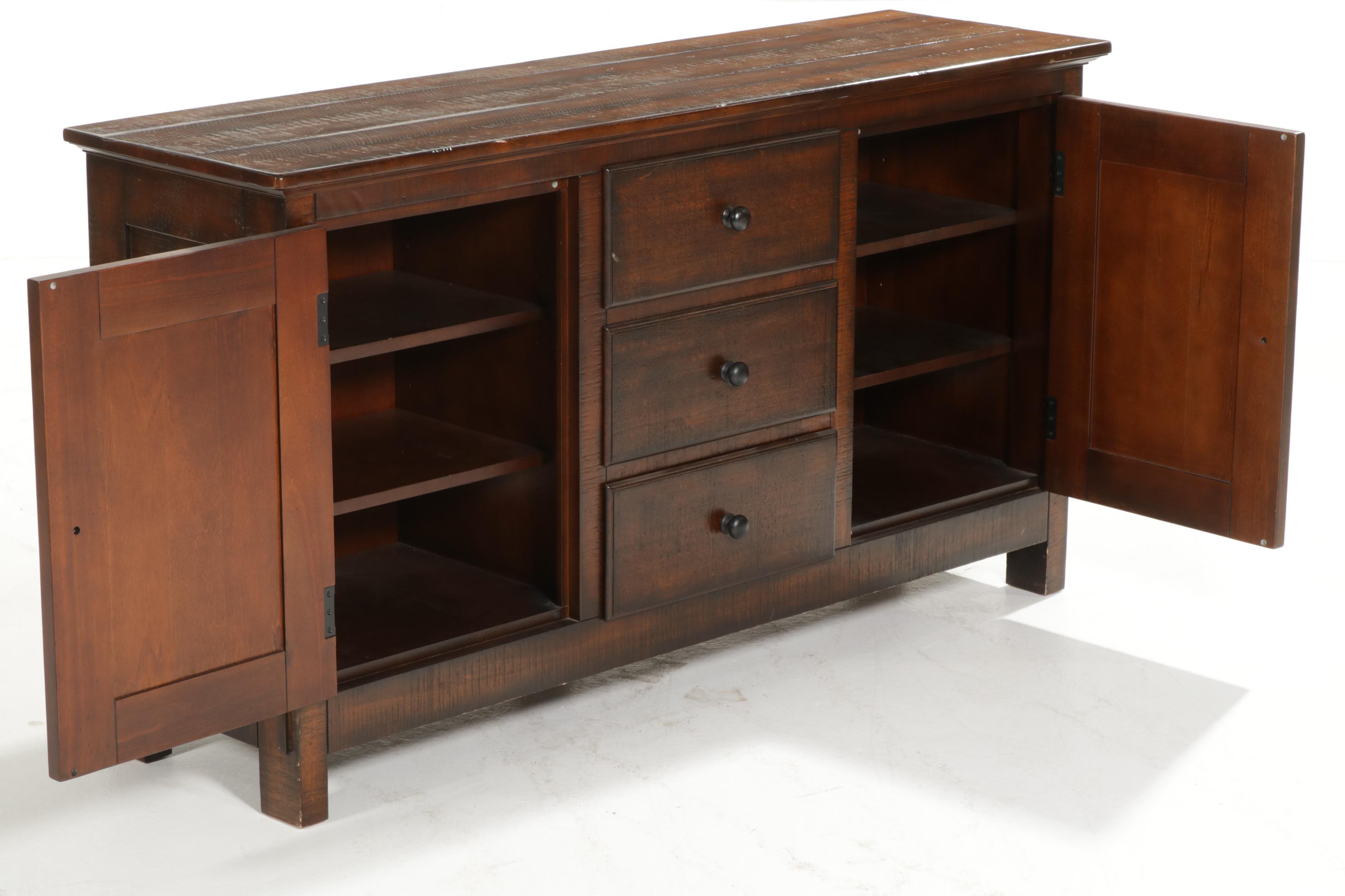 Pottery Barn "Benchwright" Rustic Wood Buffet, 21st Century