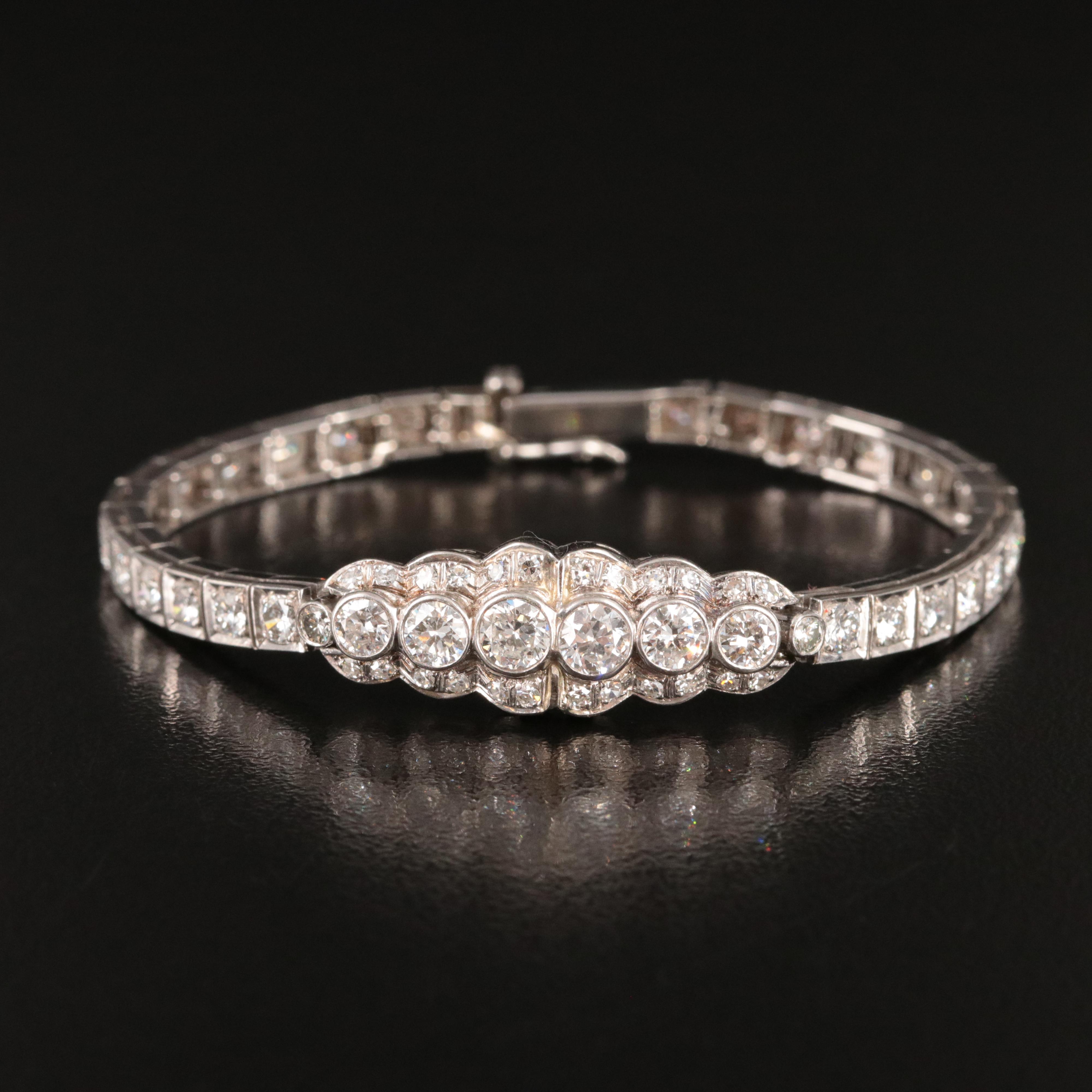 Art Deco Platinum 2.28 CTW Diamond Bracelet