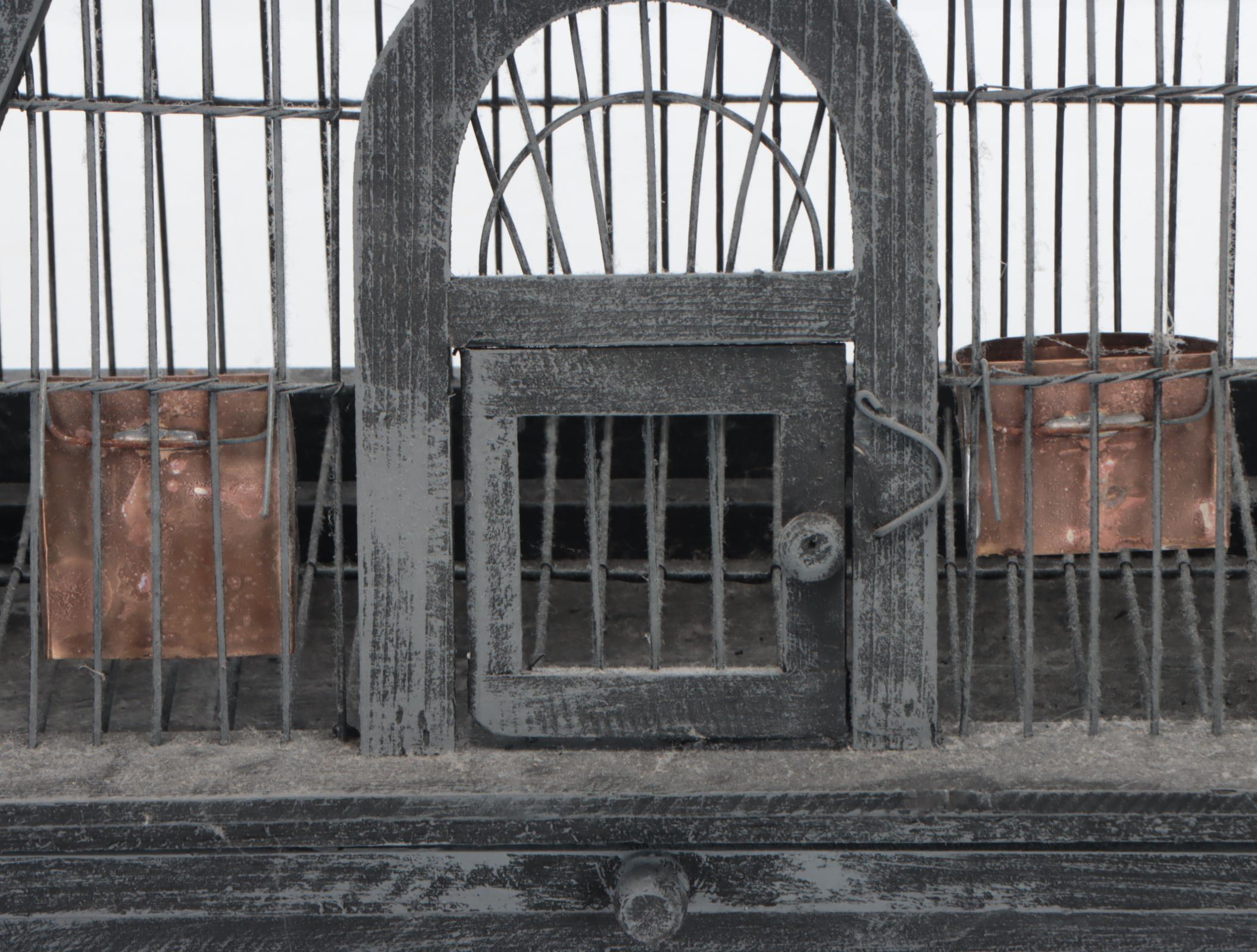 Eiffel-Tower-Shaped Painted Wood Bird Cage