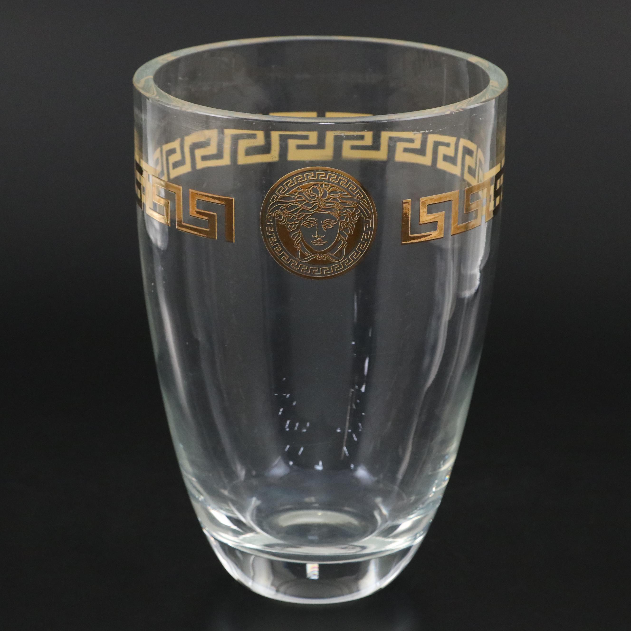 Rosenthal for Versace "Medusa d'Or" Crystal Vase