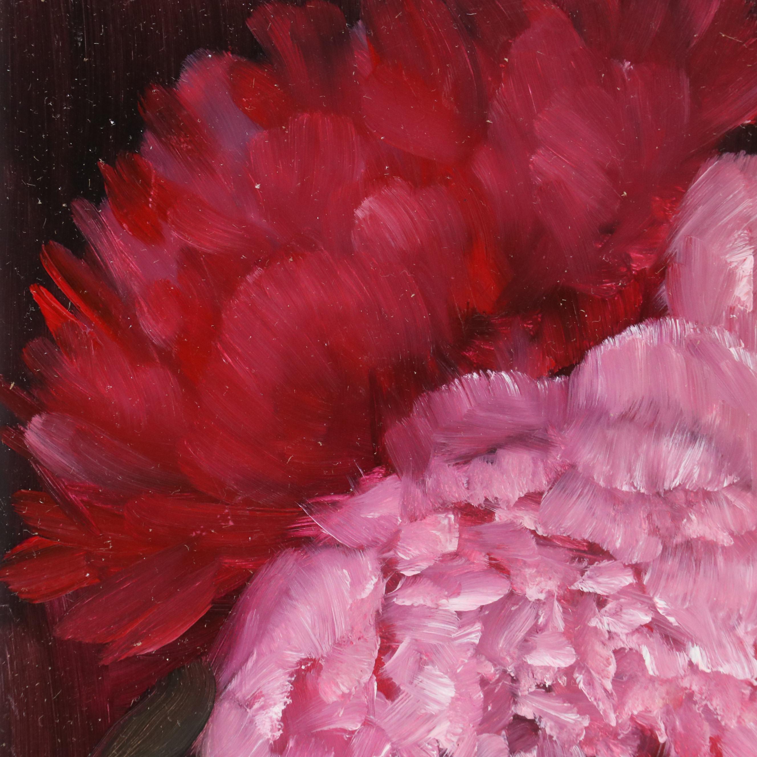 Thuthuy Tran Floral Still Life Oil Painting "Beloved Pink Peony," 2024