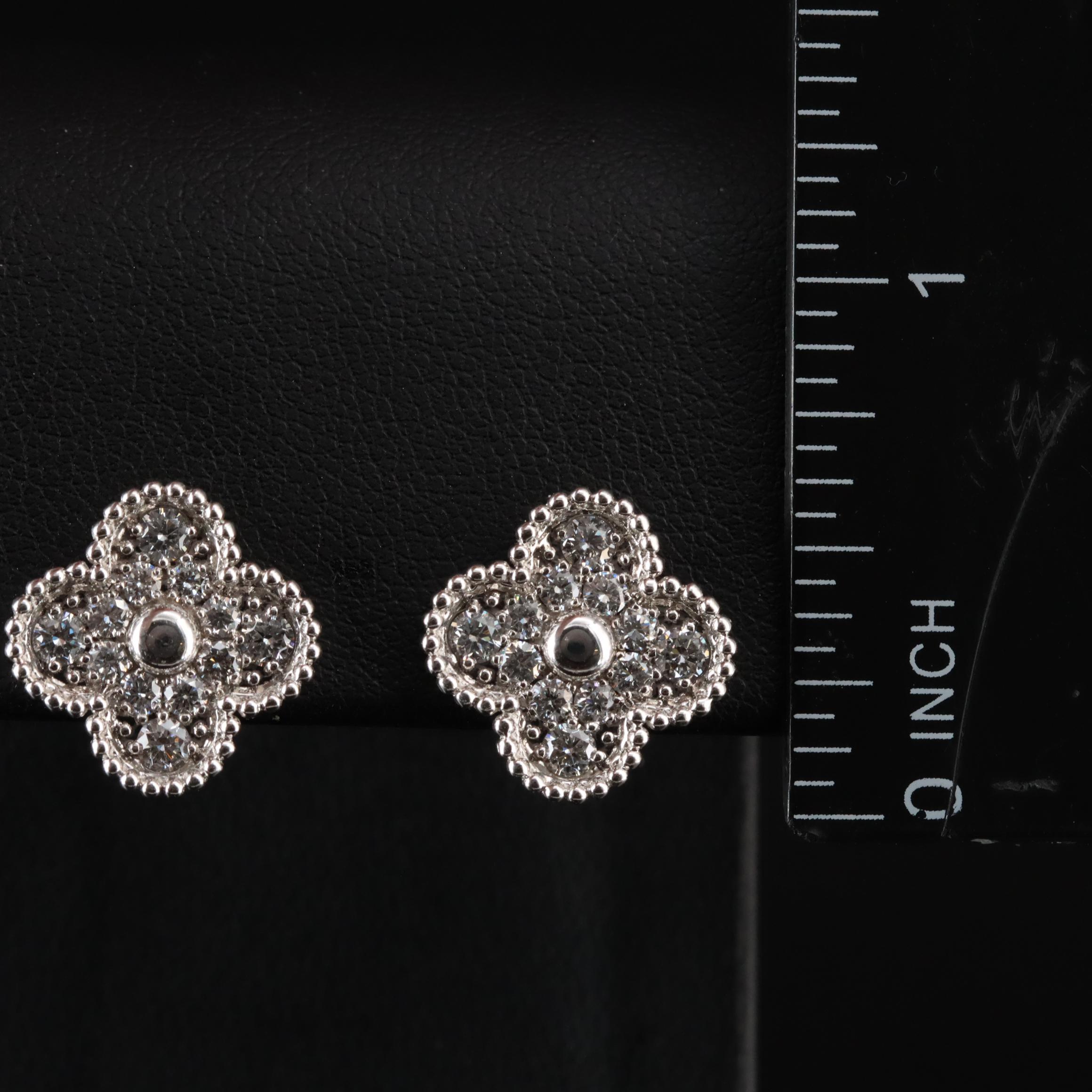 Van Cleef & Arpels Vintage Alhambra 18K 0.96 CTW Diamond Earrings