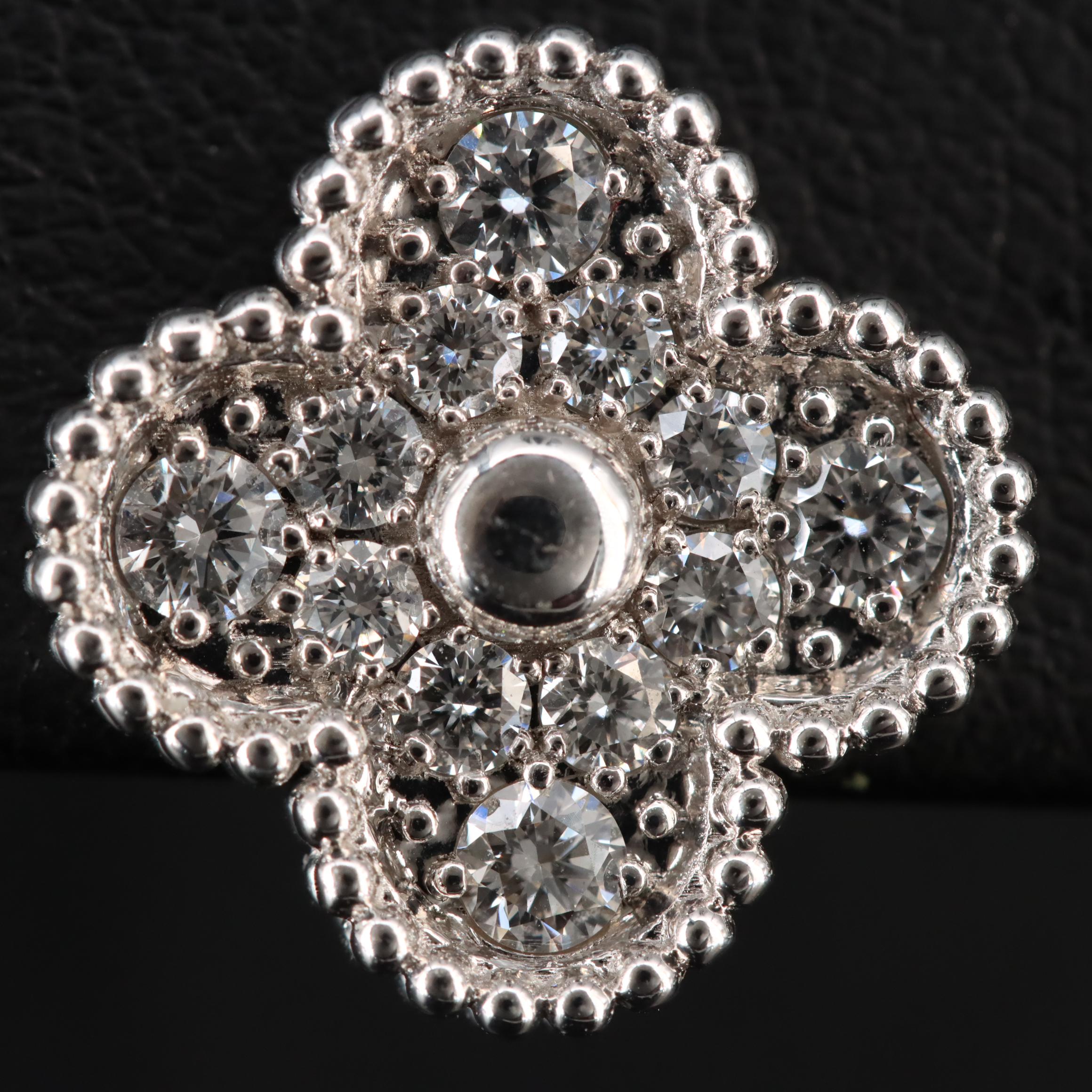 Van Cleef & Arpels Vintage Alhambra 18K 0.96 CTW Diamond Earrings