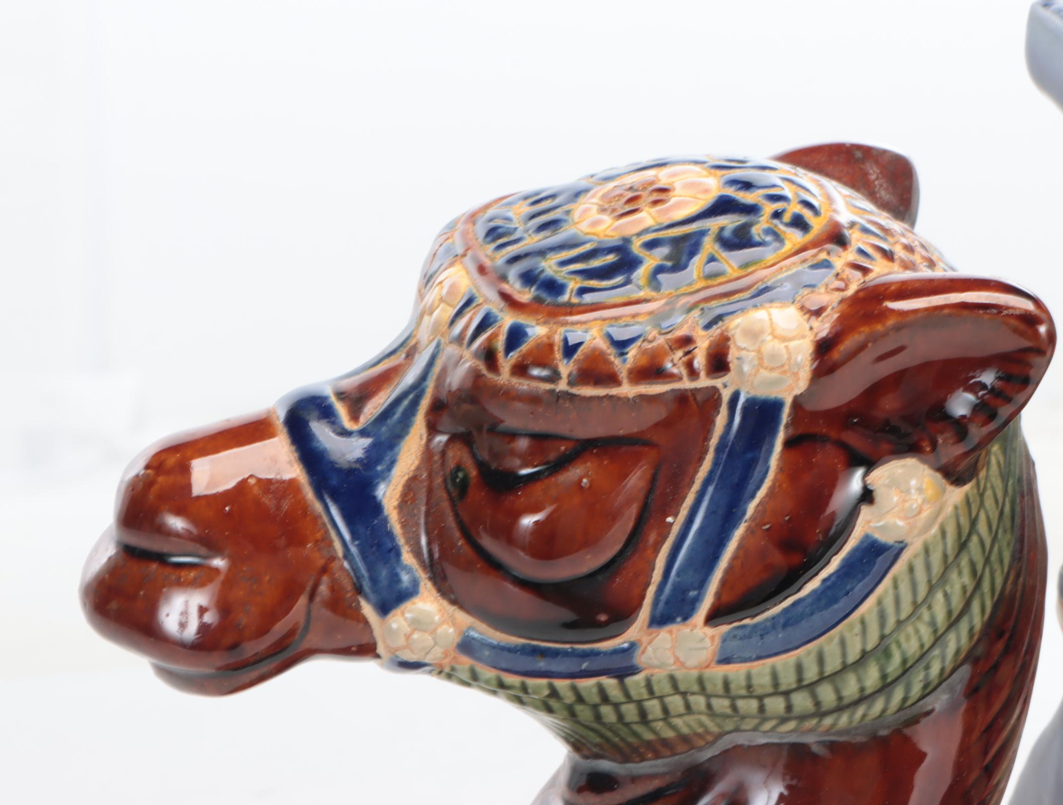 Moorish Style Hand-Painted Ceramic Camel Garden Stool