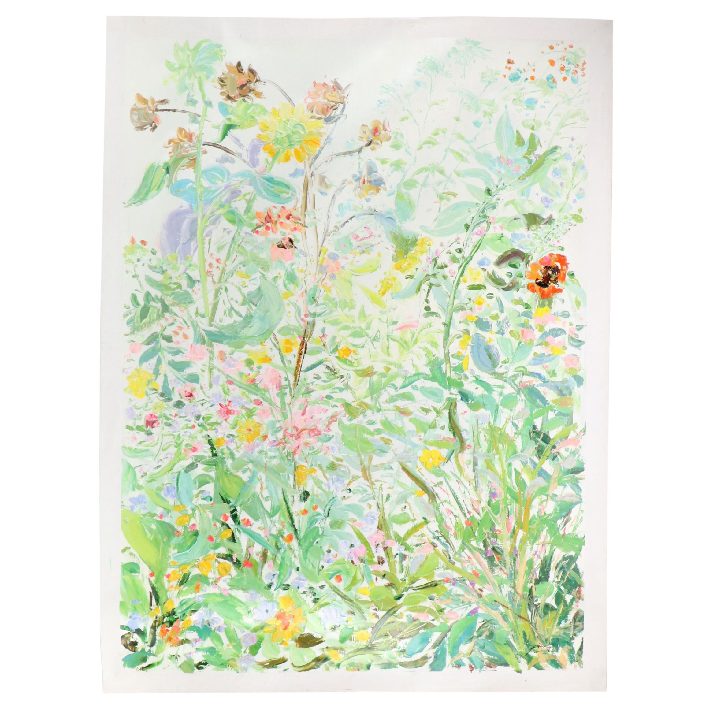 Ping Floral Oil Painting, 21st Century