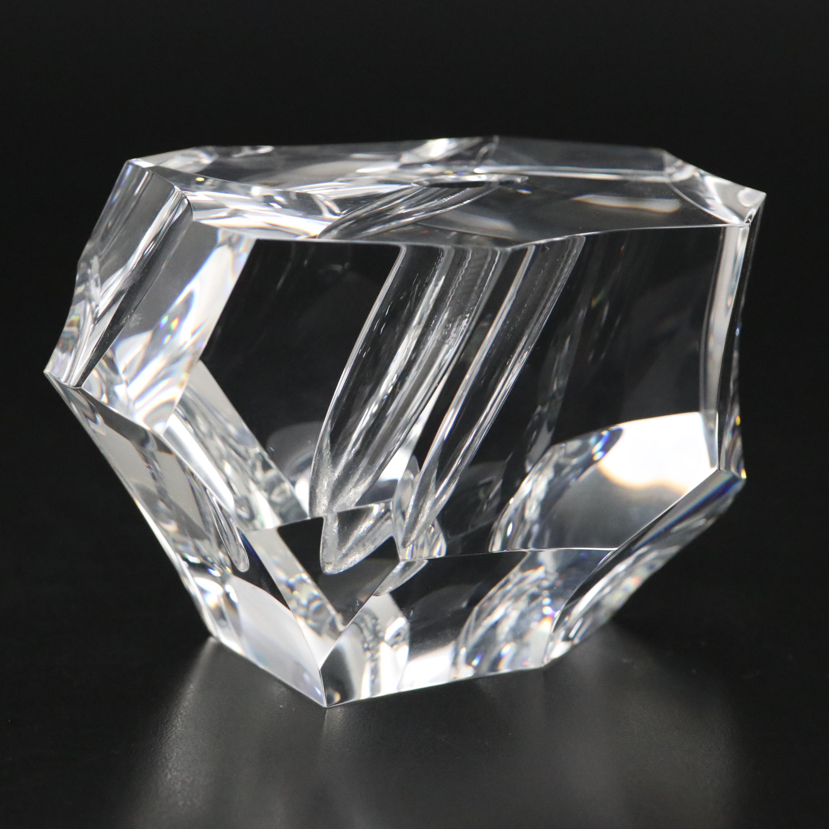 Steuben "Excalibur" Art Glass Paperweight and Sterling Silver Letter Opener