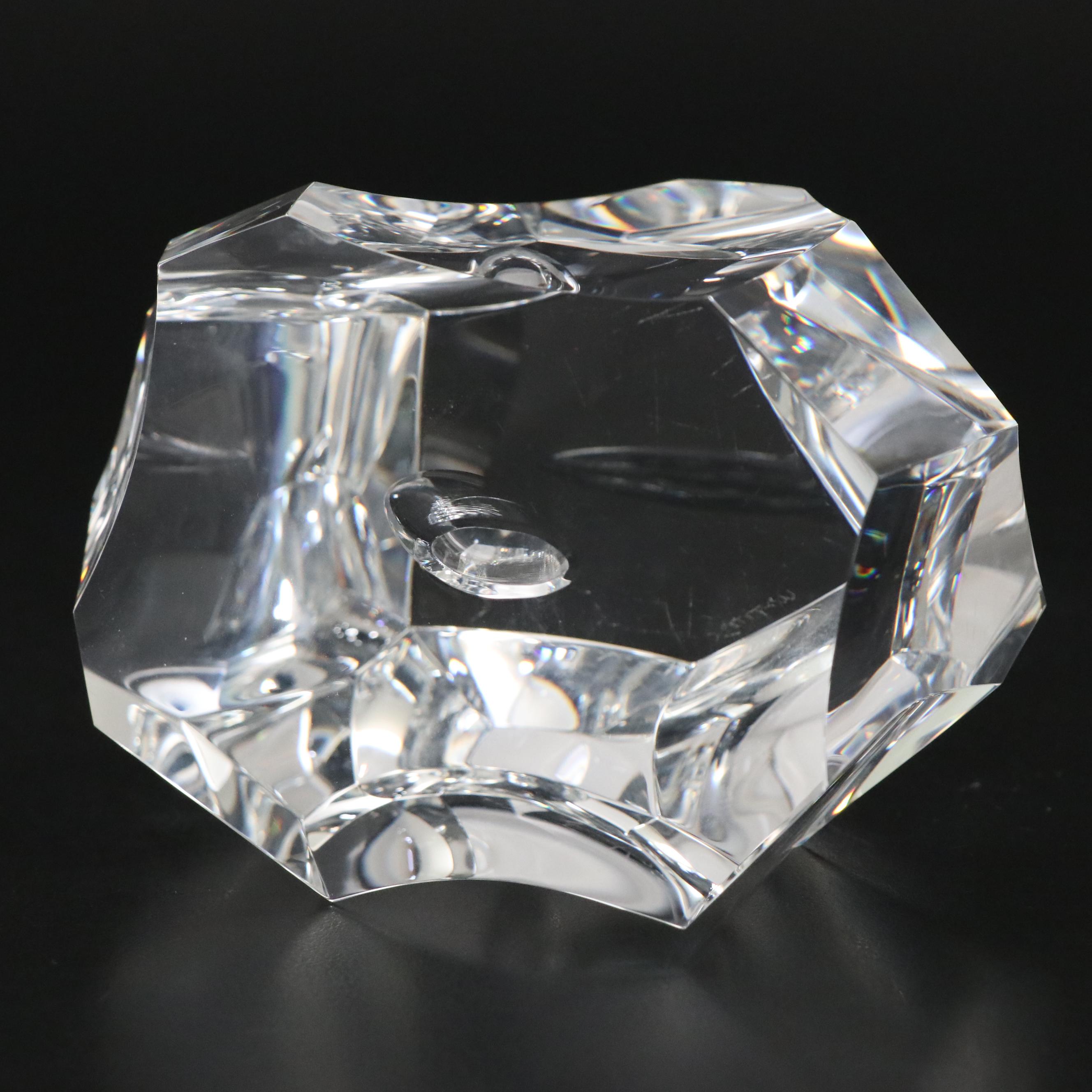 Steuben "Excalibur" Art Glass Paperweight and Sterling Silver Letter Opener