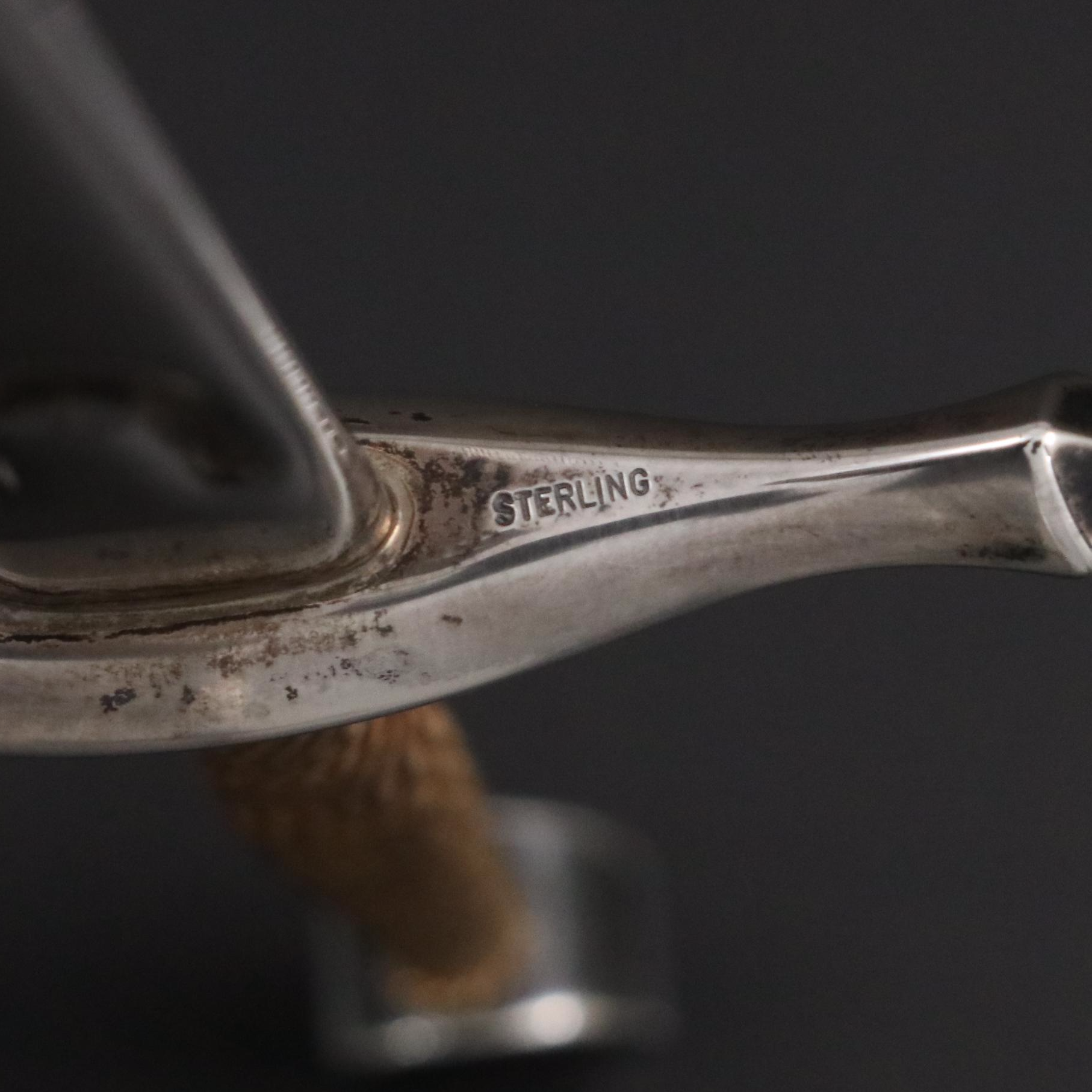 Steuben "Excalibur" Art Glass Paperweight and Sterling Silver Letter Opener