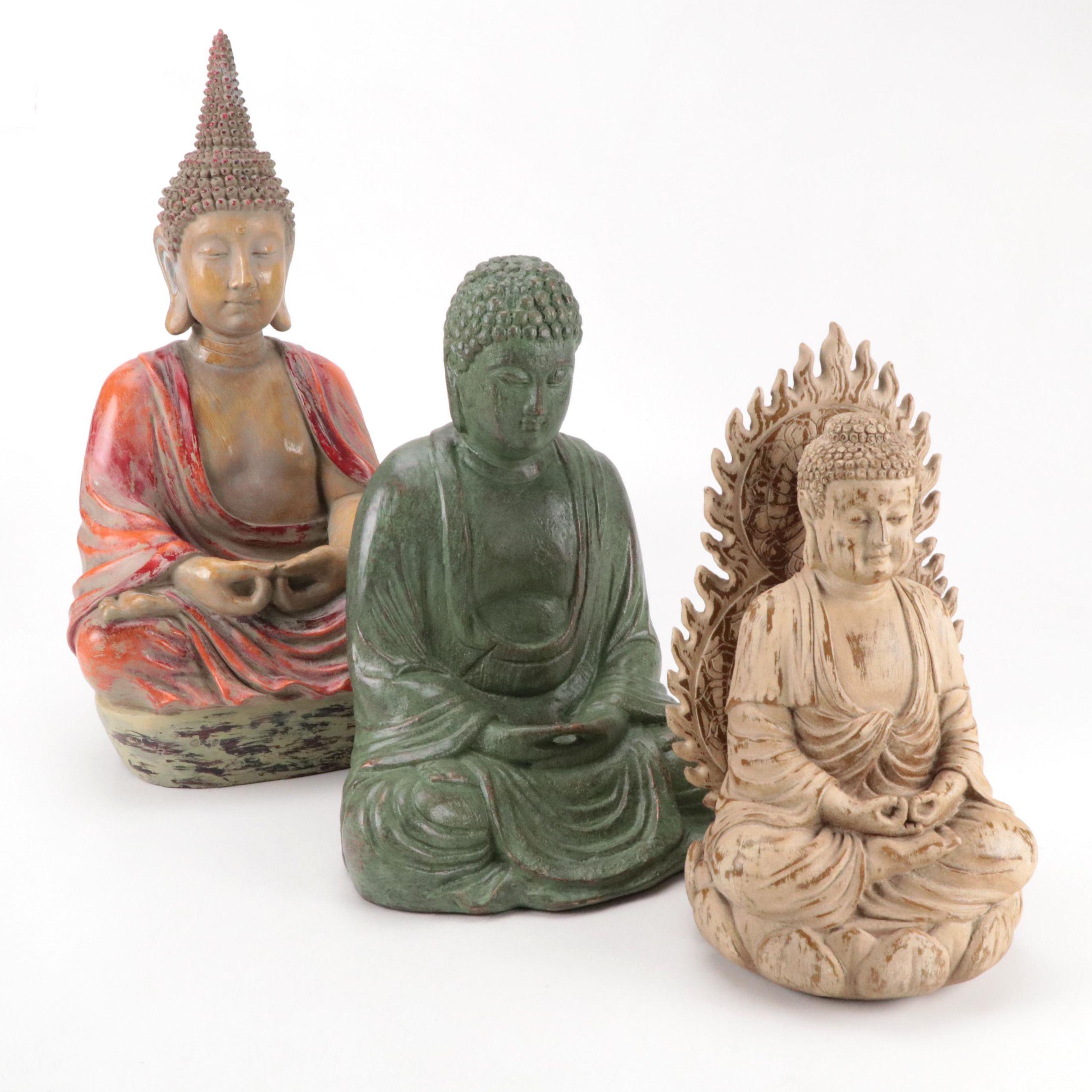 Southeast Asian Style Resin Seated Buddha Statues