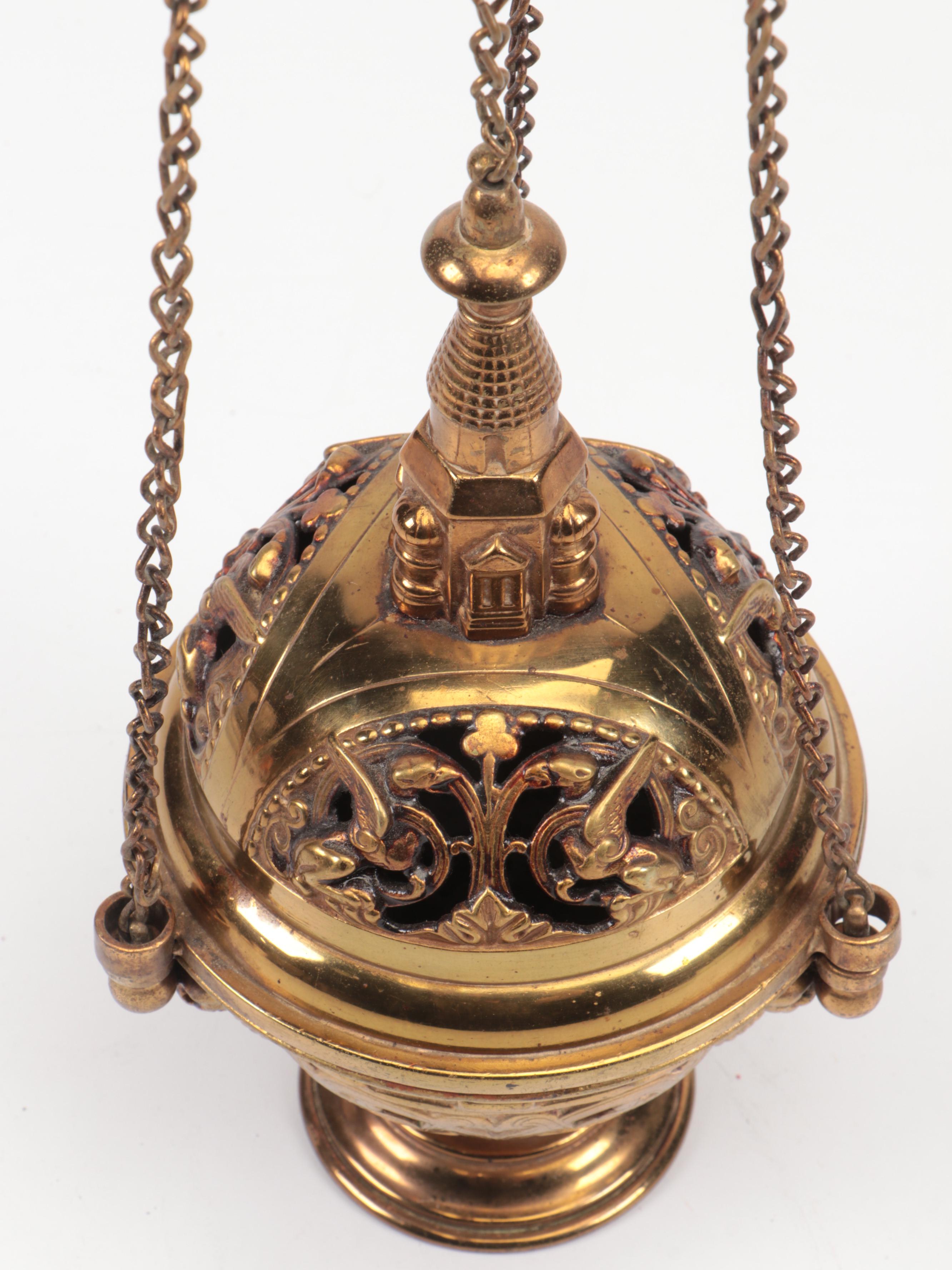 Brass Cathedral Hanging Censer