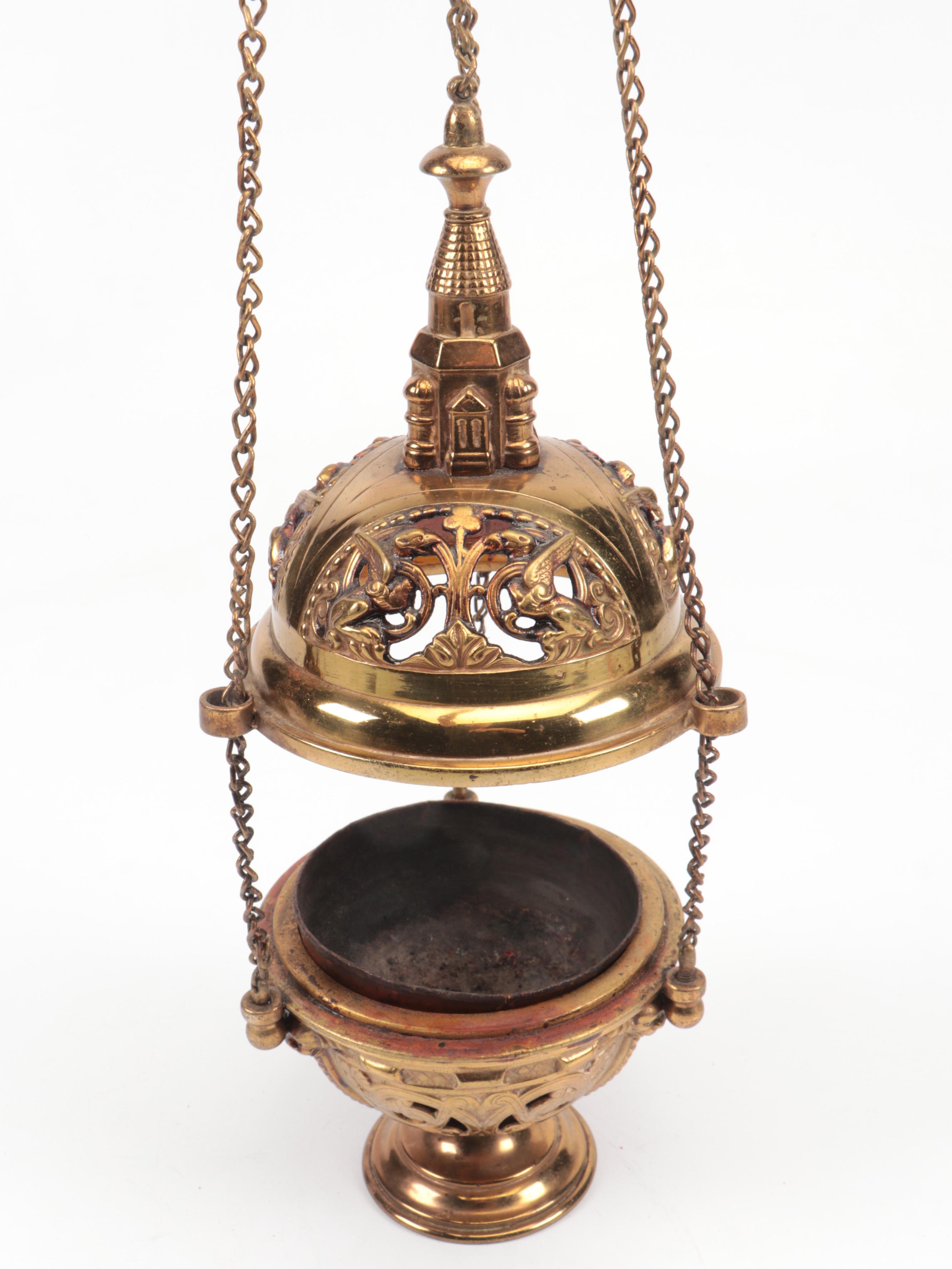 Brass Cathedral Hanging Censer