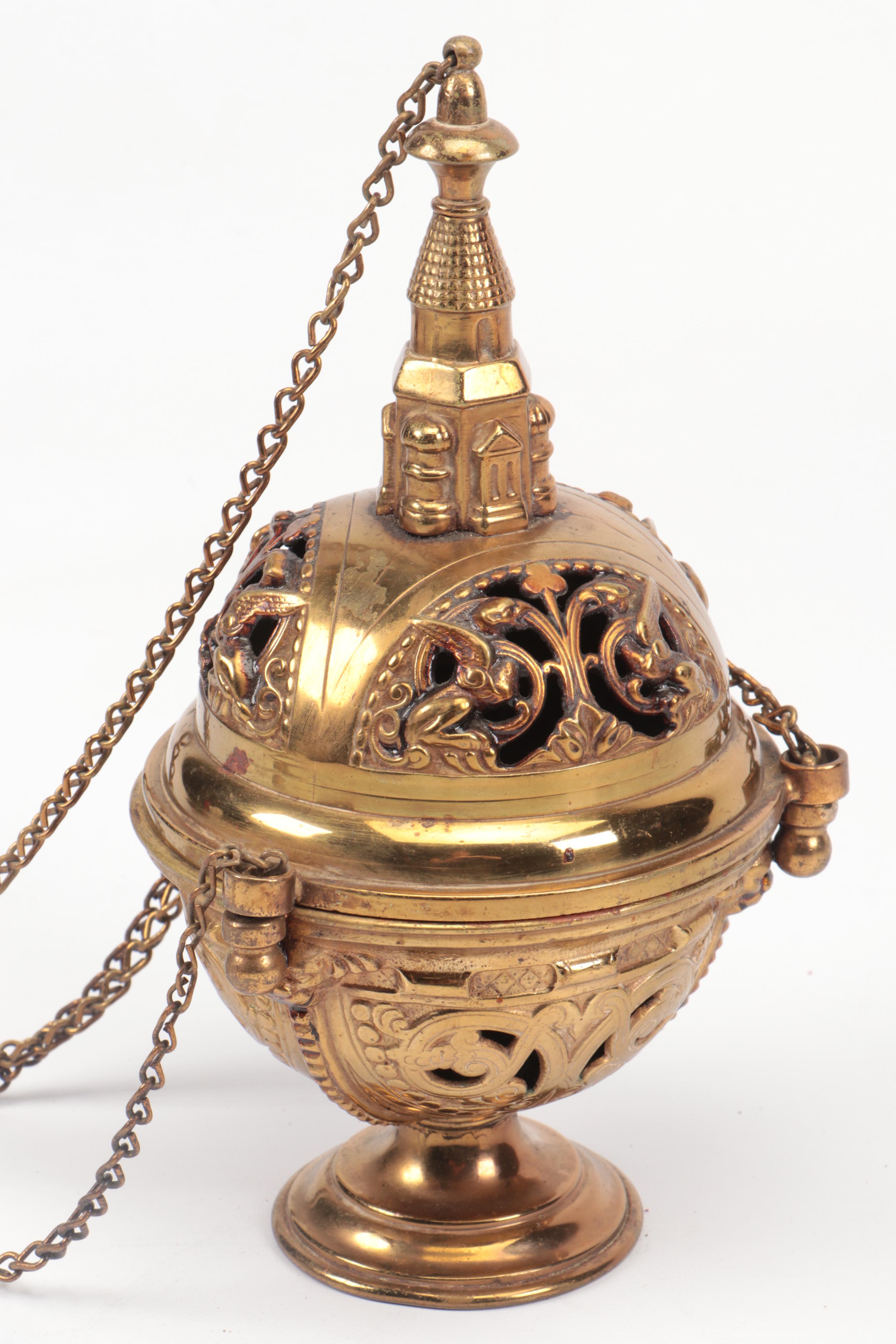 Brass Cathedral Hanging Censer