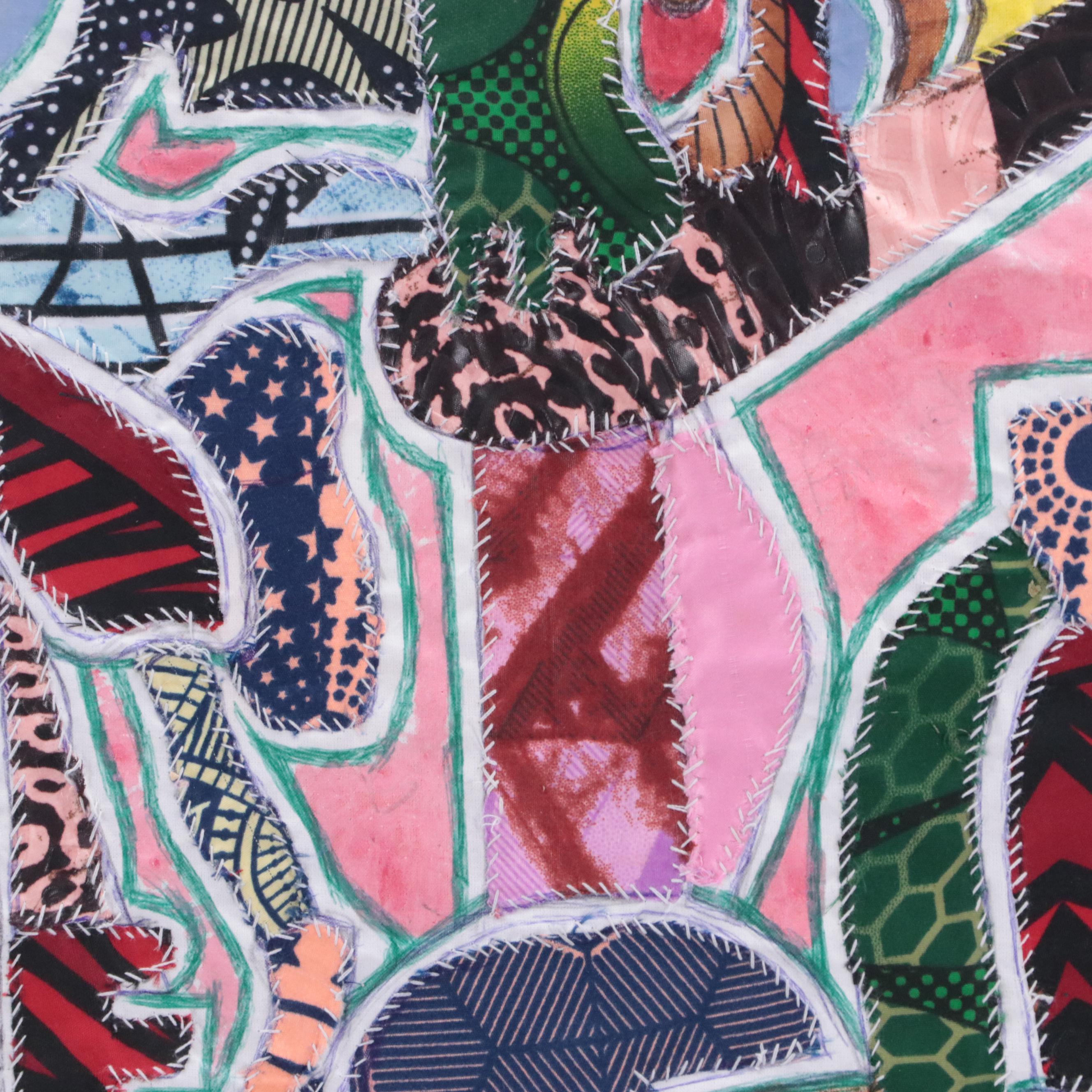 Kayode Buraimoh Abstract Figurative Mixed Media Painting "Elder," 2023