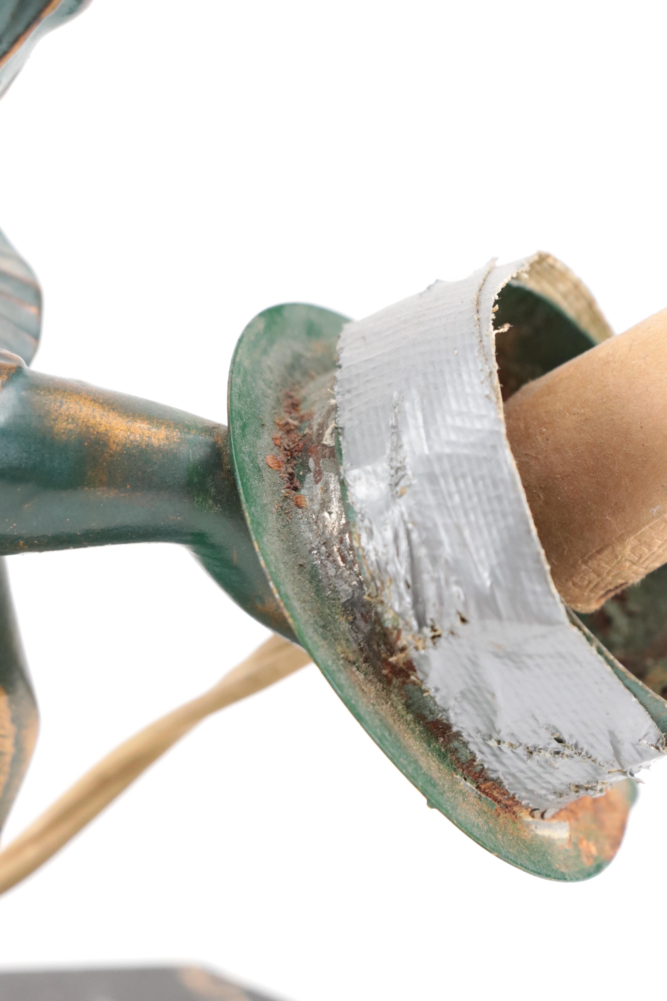 Art Deco Spelter Harlequin Table Lamp with Marble Base, Early 20th Century