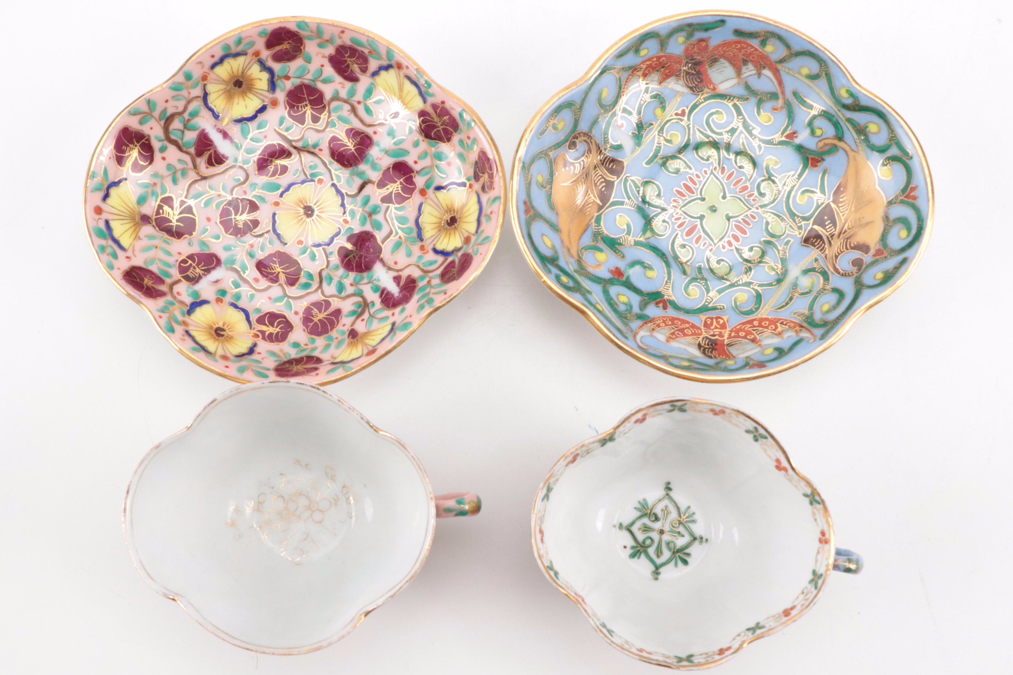 Fischer & Mieg Porcelain Royal Vienna Style Moorish Pattern Teacups