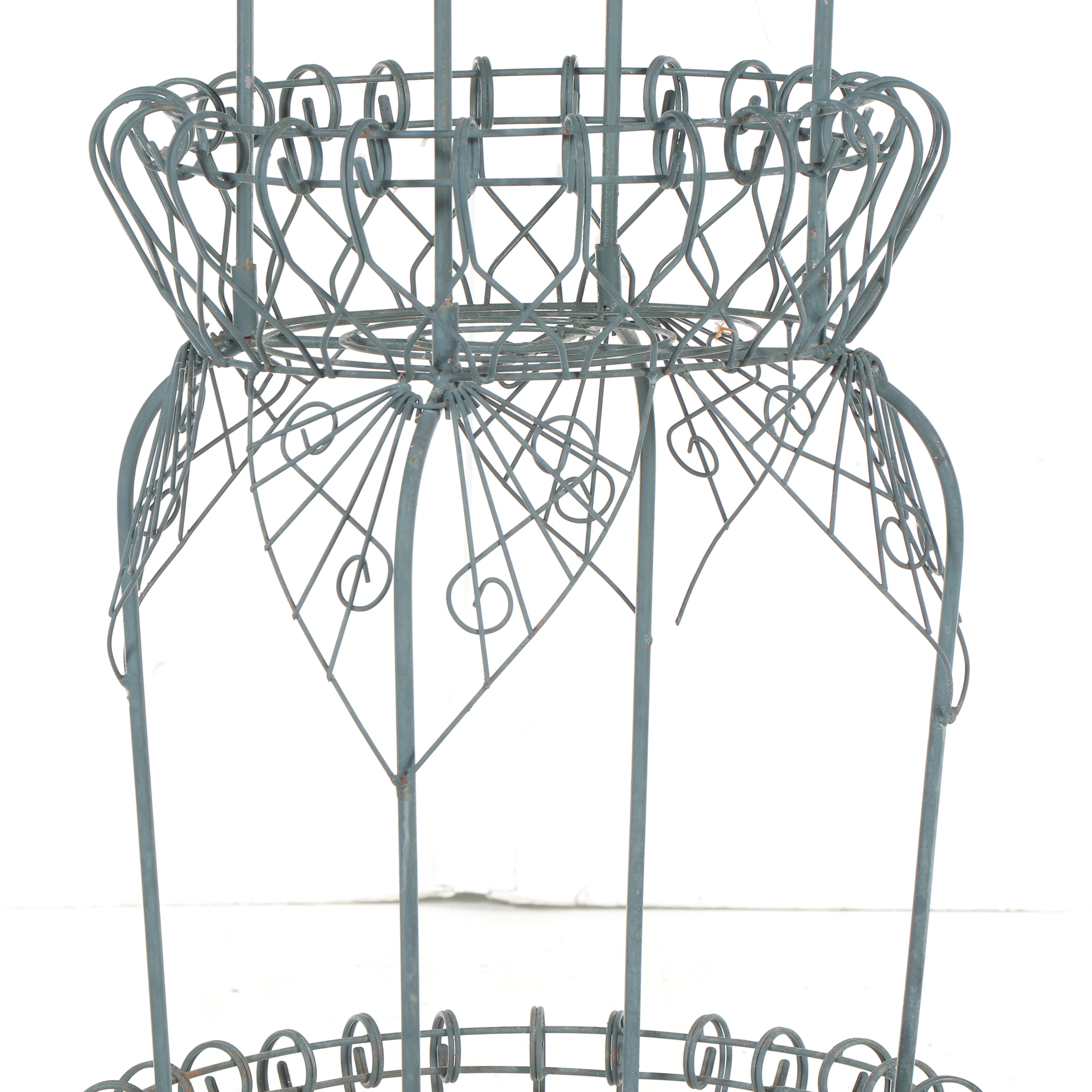 French Wire Style Three-Tiered Plant Stand