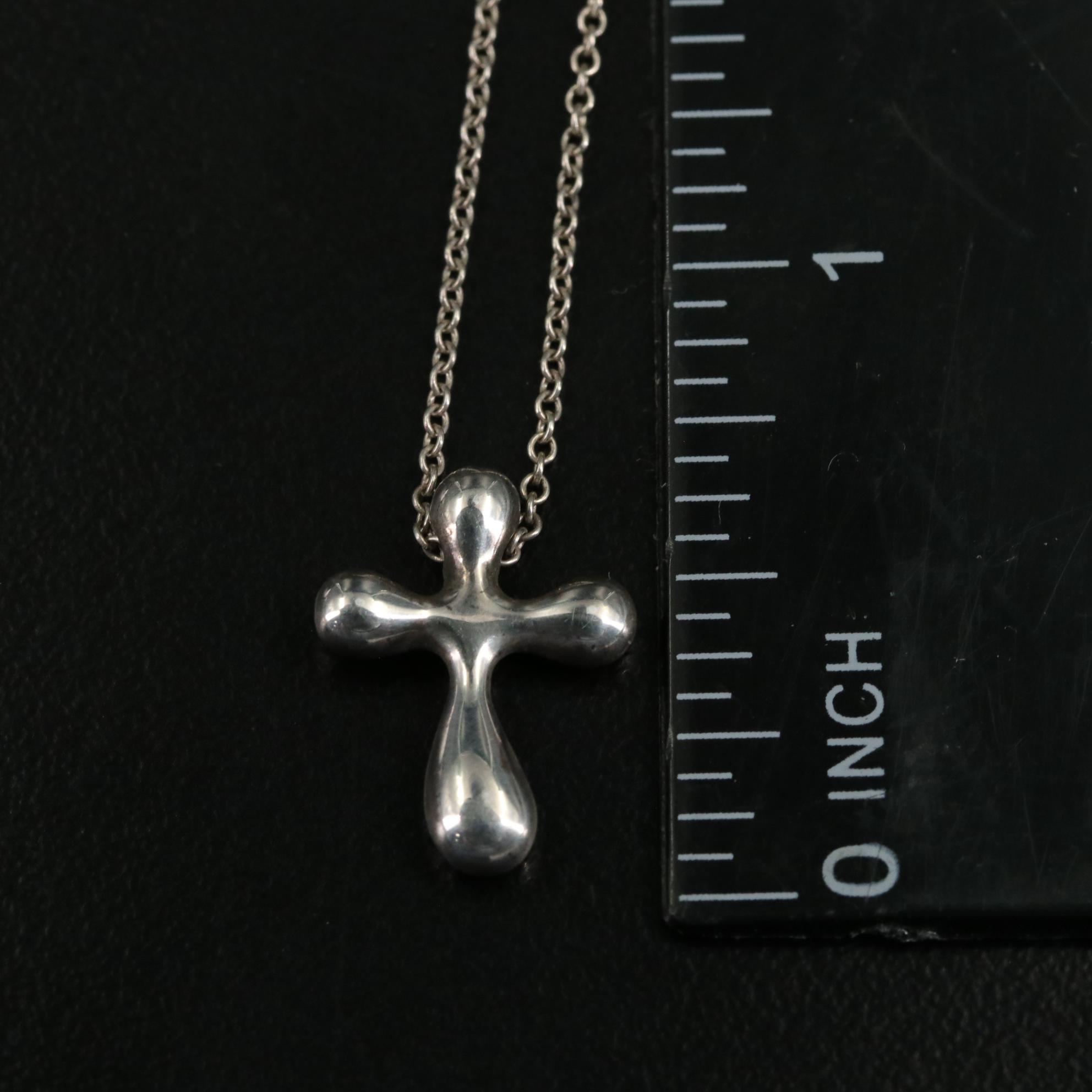 Elsa Peretti for Tiffany & Co. Sterling Puffy Cross Pendant Necklace