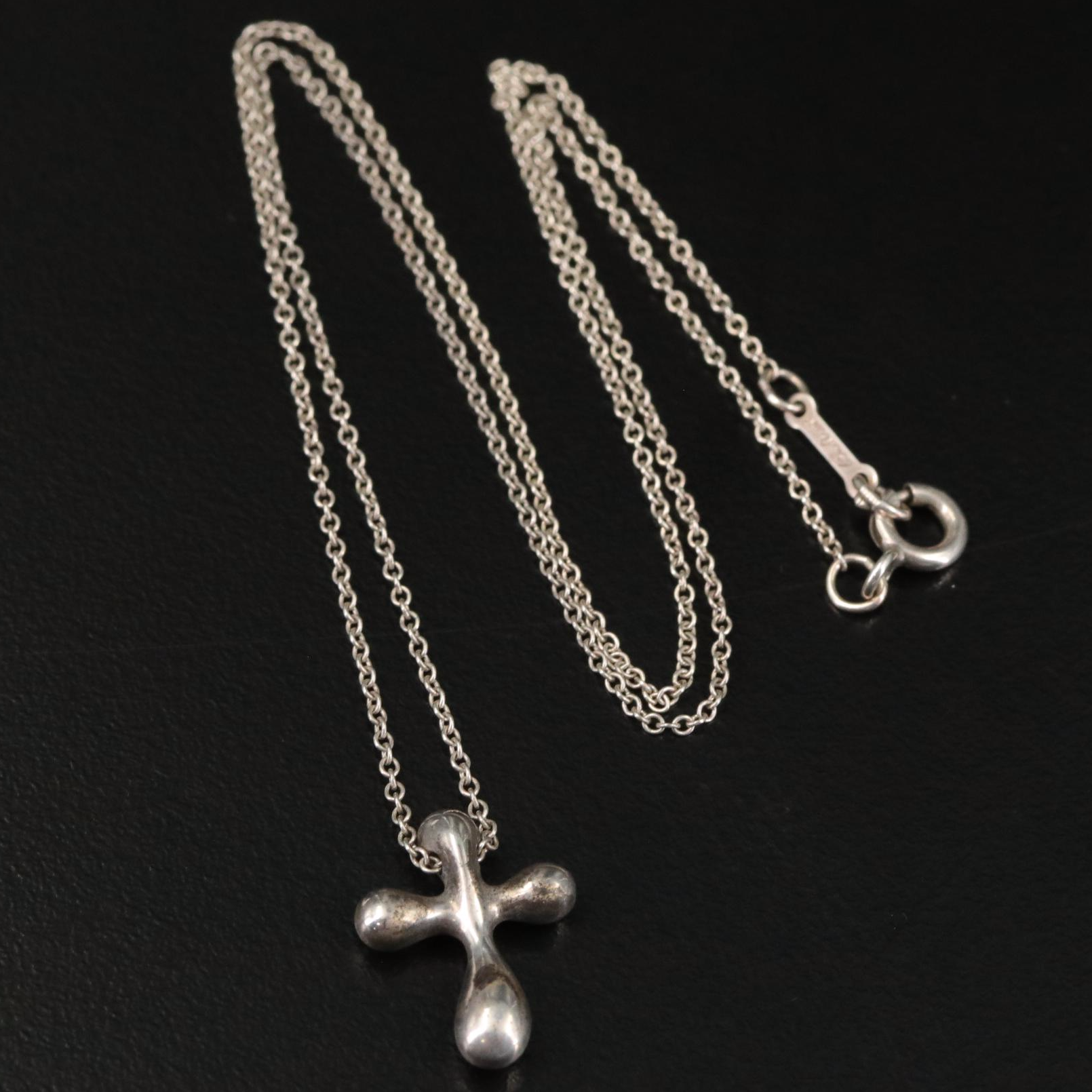 Elsa Peretti for Tiffany & Co. Sterling Puffy Cross Pendant Necklace