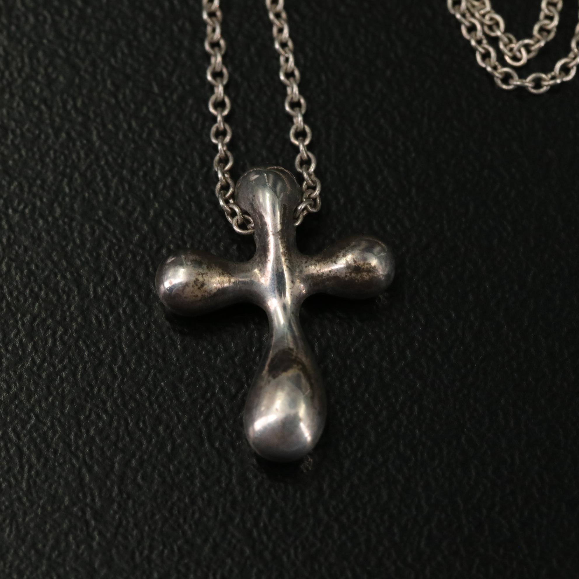 Elsa Peretti for Tiffany & Co. Sterling Puffy Cross Pendant Necklace