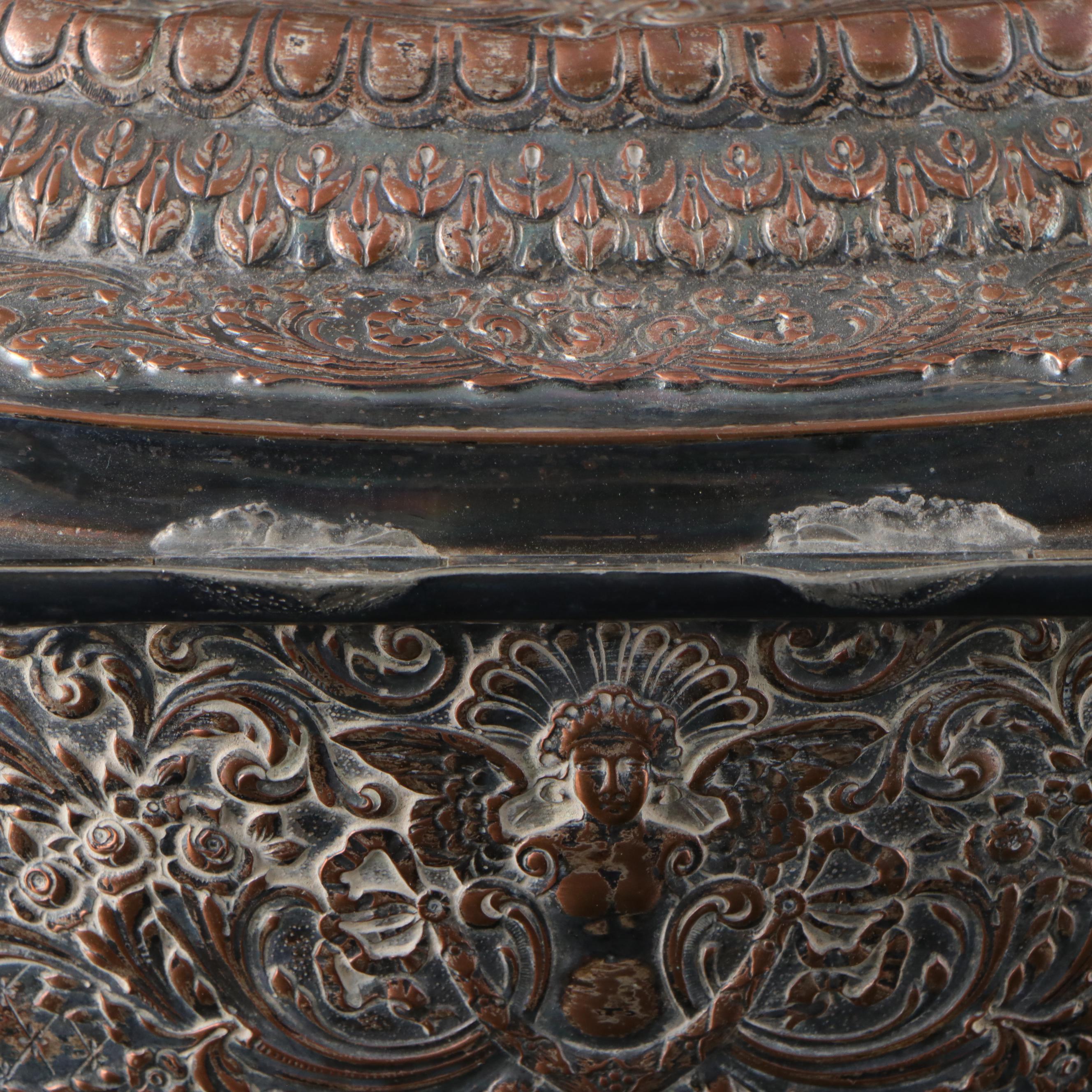 Frederick Wilson & Co. Victorian Bas-Relief Silver Plate Lidded Oval Box