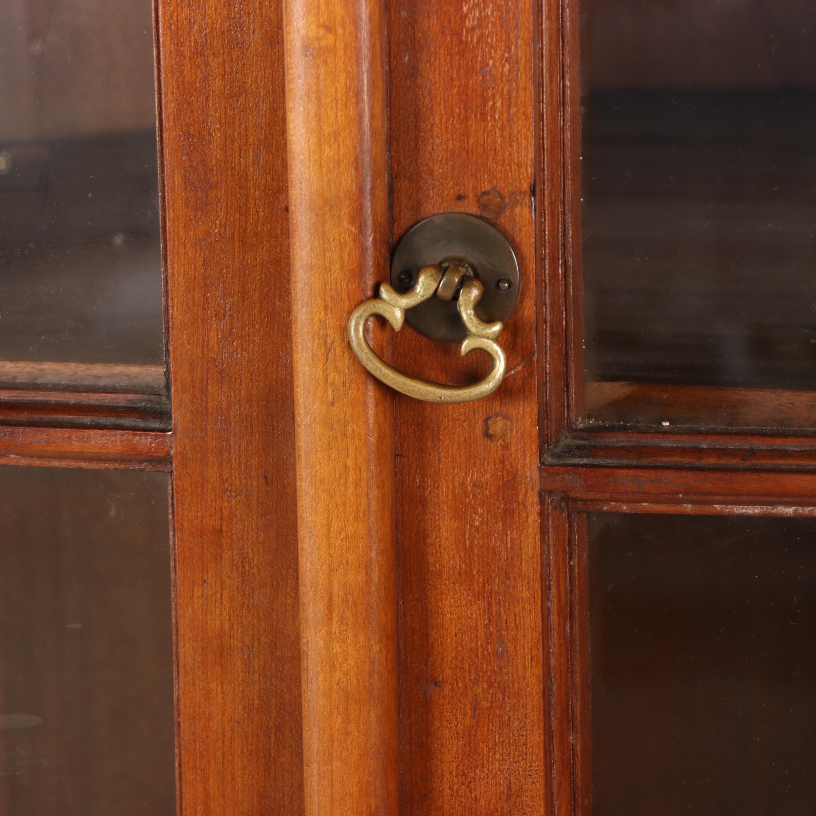 Federal Style Cherry and Tiger Maple Glass Front Corner Cabinet, 19th Century