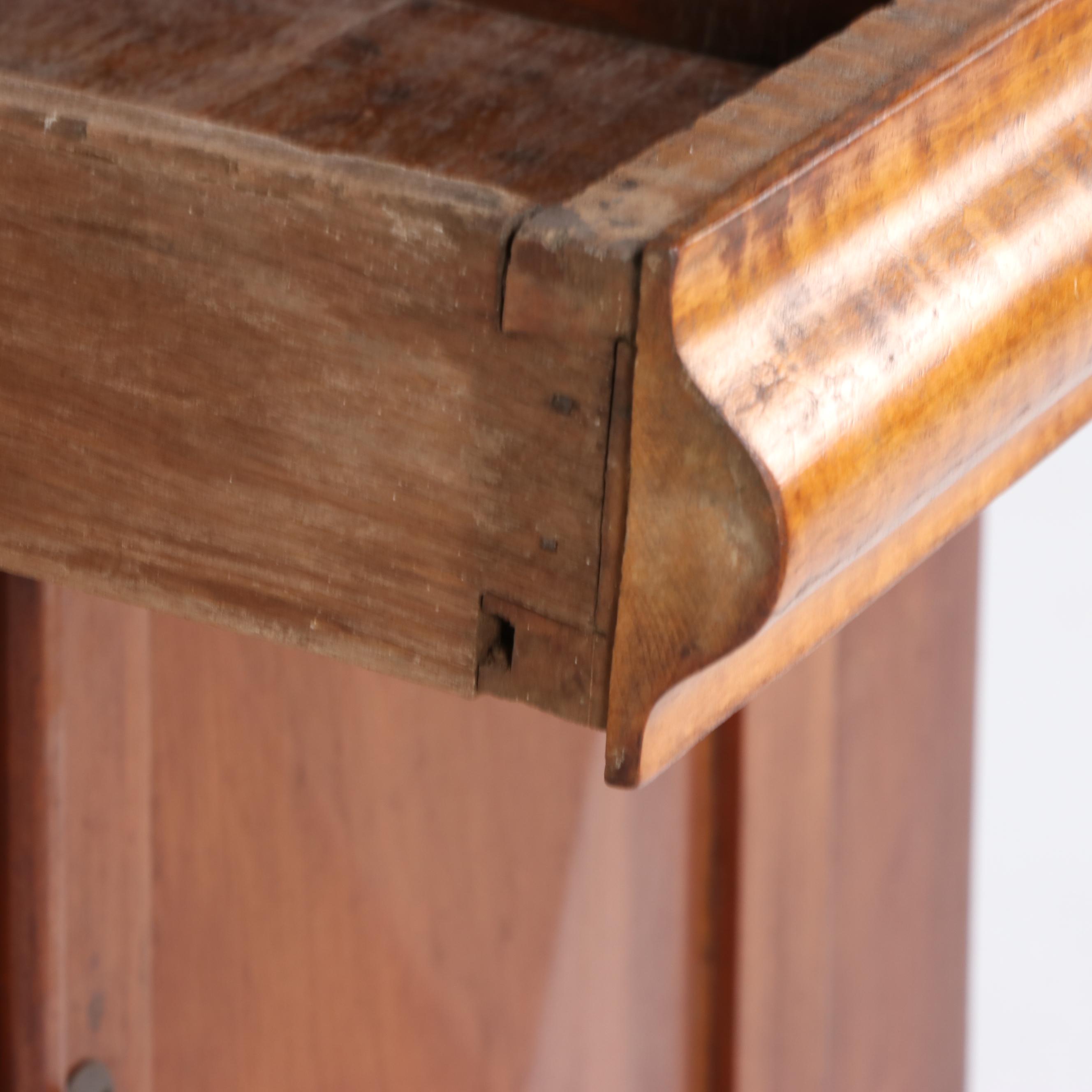 Federal Style Cherry and Tiger Maple Glass Front Corner Cabinet, 19th Century