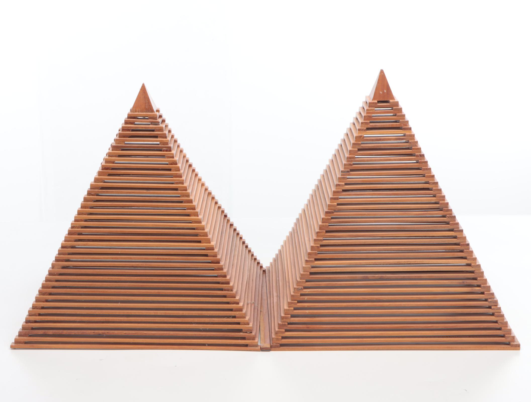Handmade Finished Wood Pyramid Figurines