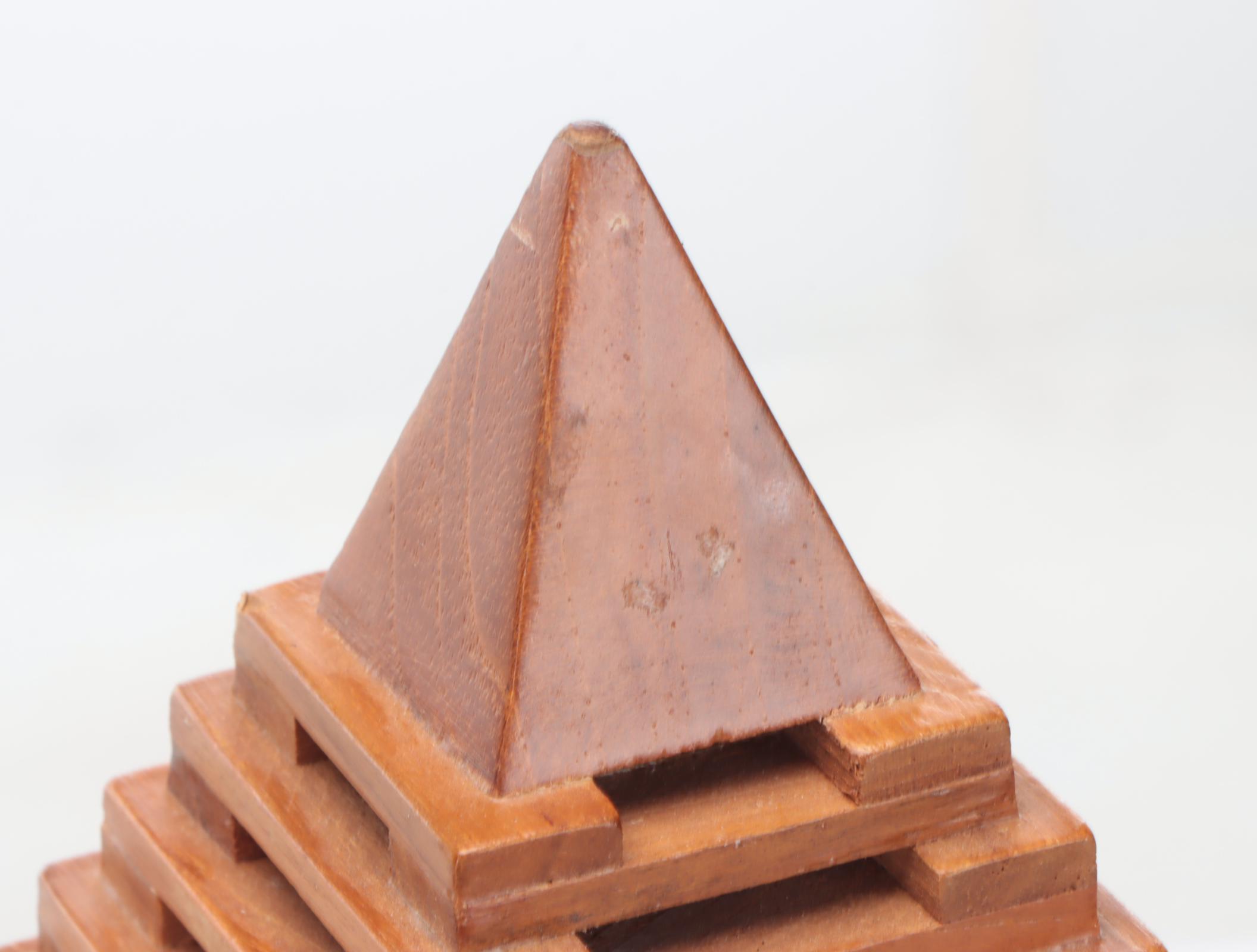 Handmade Finished Wood Pyramid Figurines