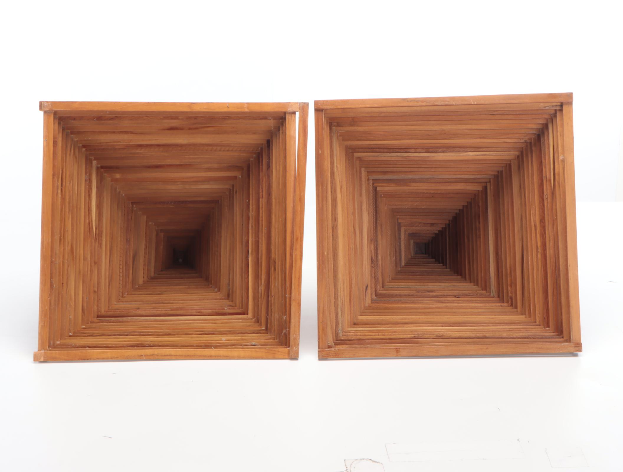 Handmade Finished Wood Pyramid Figurines