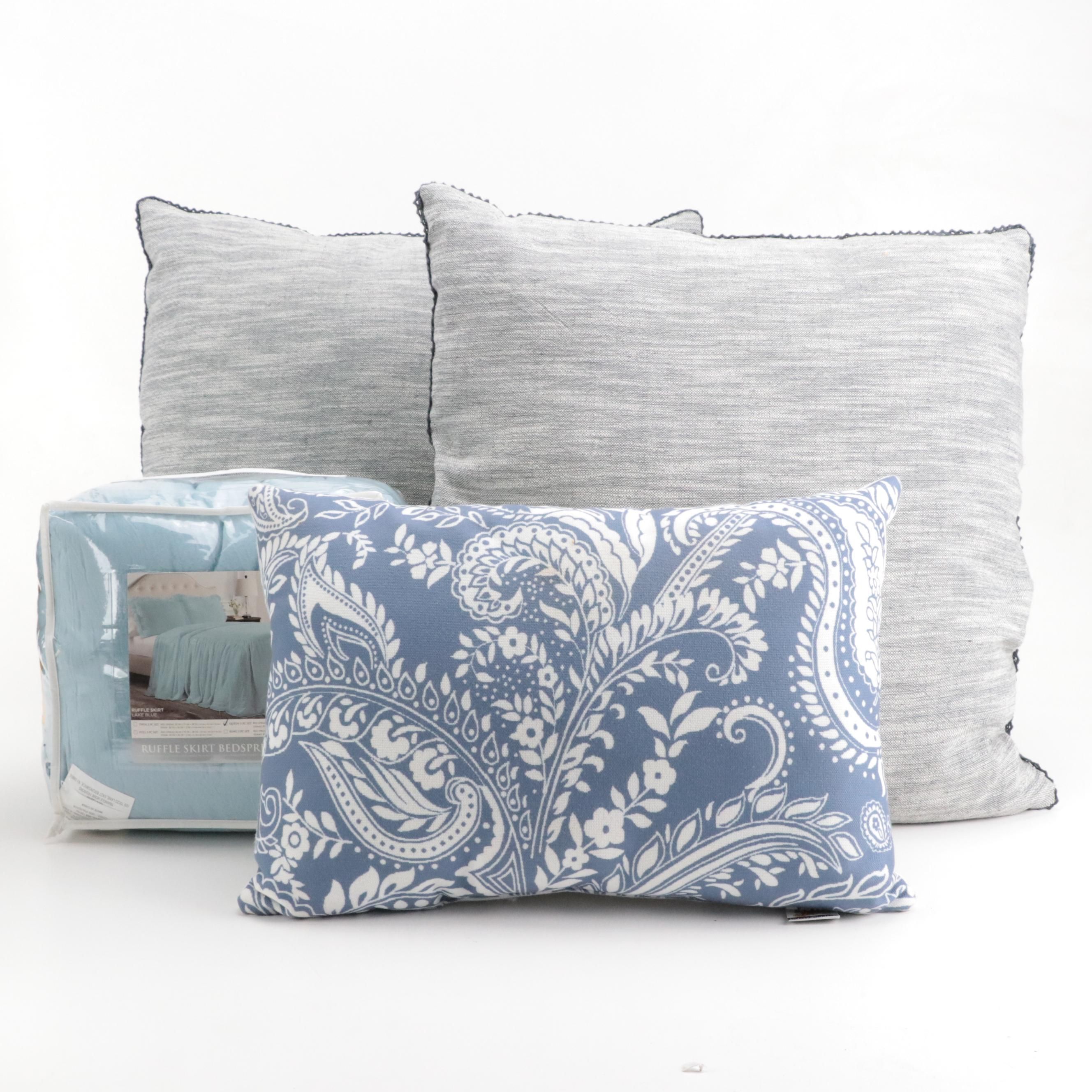 Devi Designs Pillow with Lush Décor Queen Ruffle Skirt Bedspread and More
