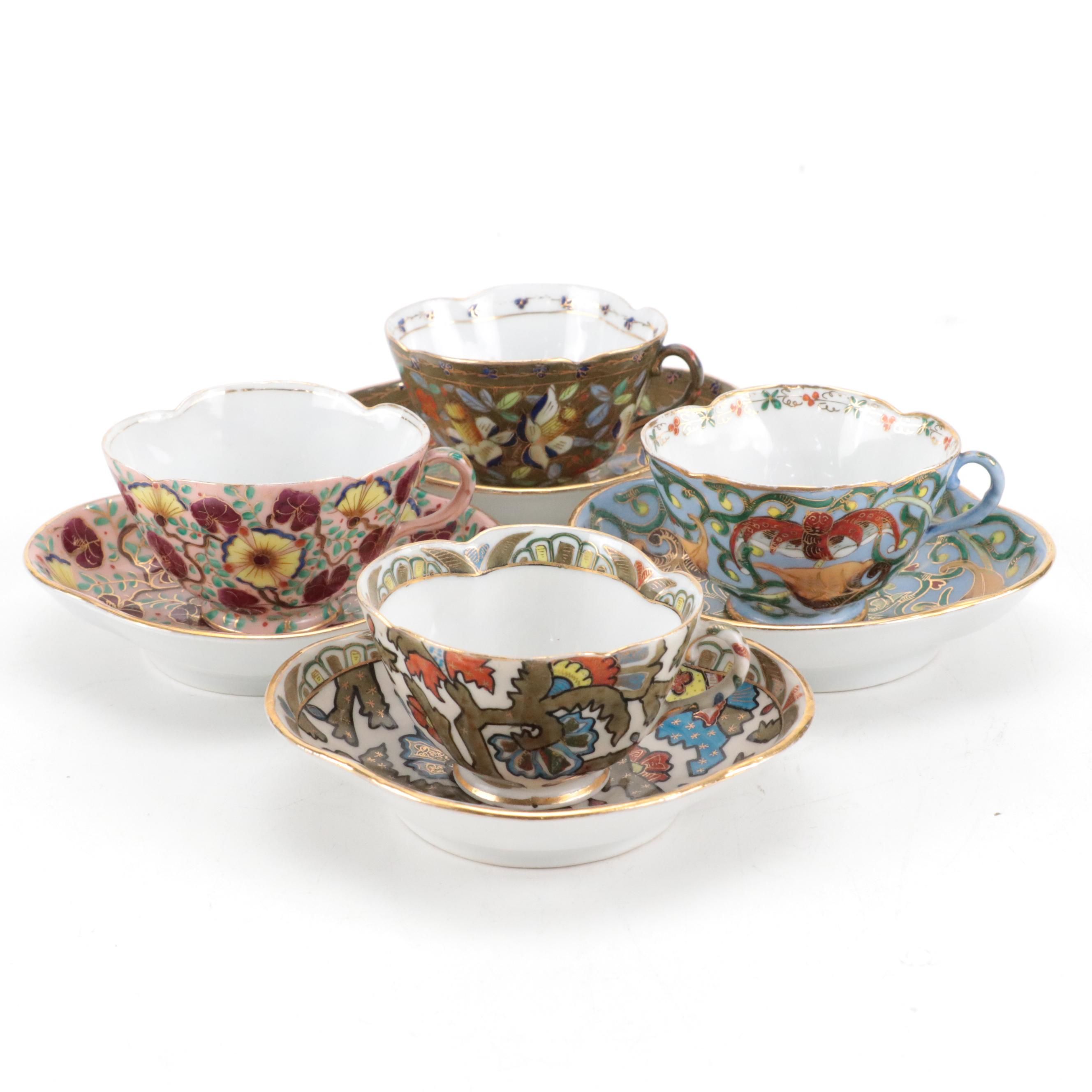 Fischer & Mieg Porcelain Royal Vienna Style Moorish Pattern Teacups