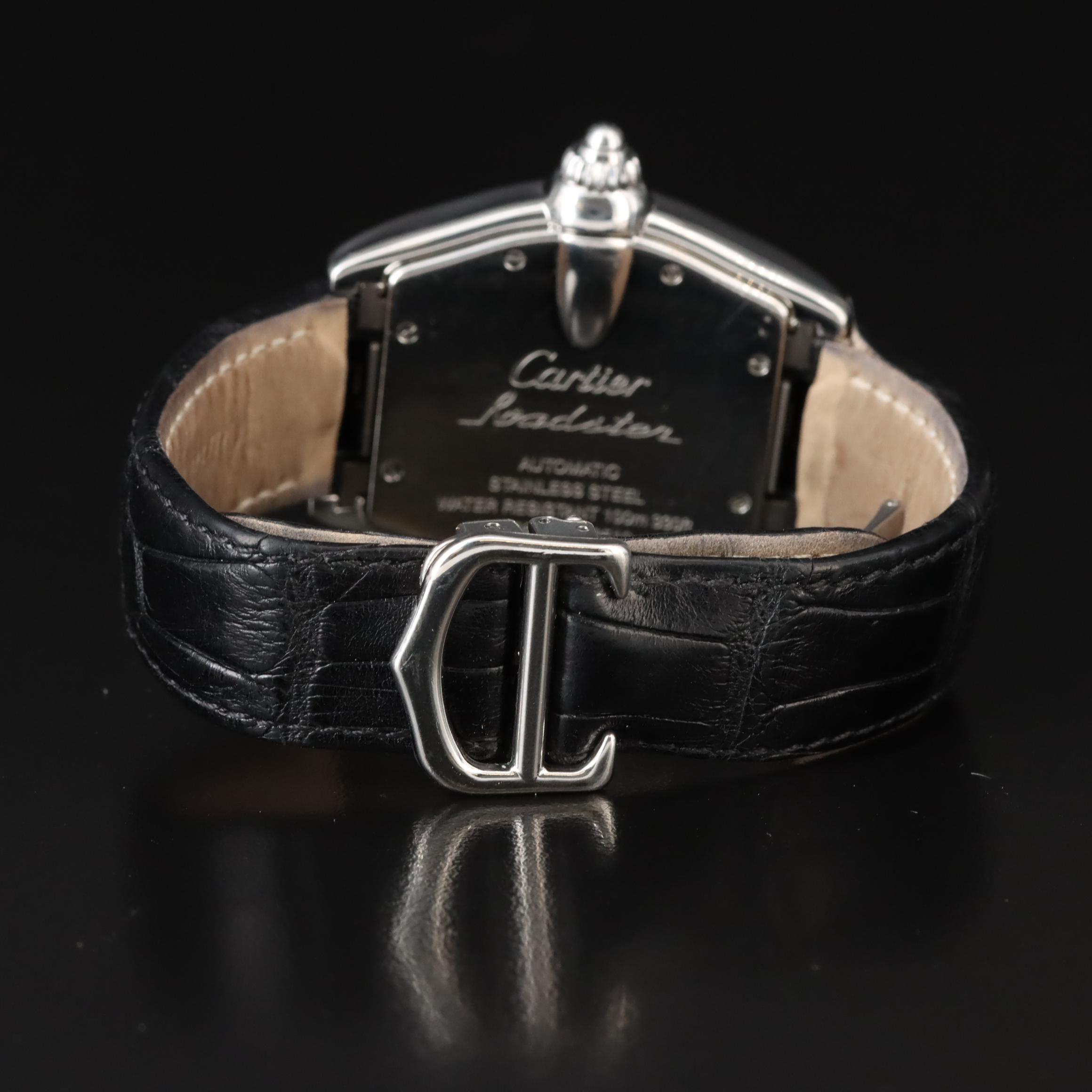 Cartier Roadster Gray Silver Tuxedo Dial Steel Automatic Watch