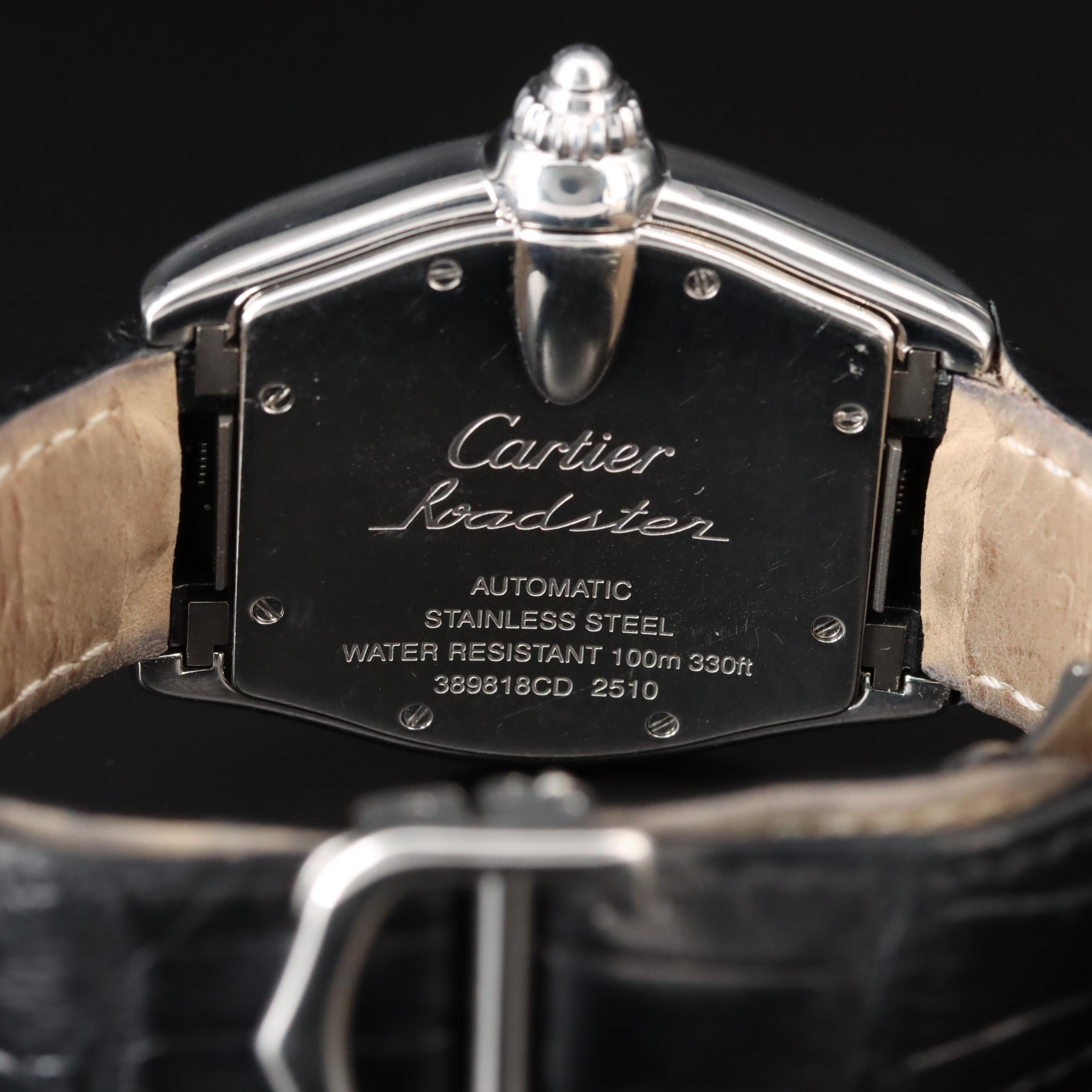 Cartier Roadster Gray Silver Tuxedo Dial Steel Automatic Watch