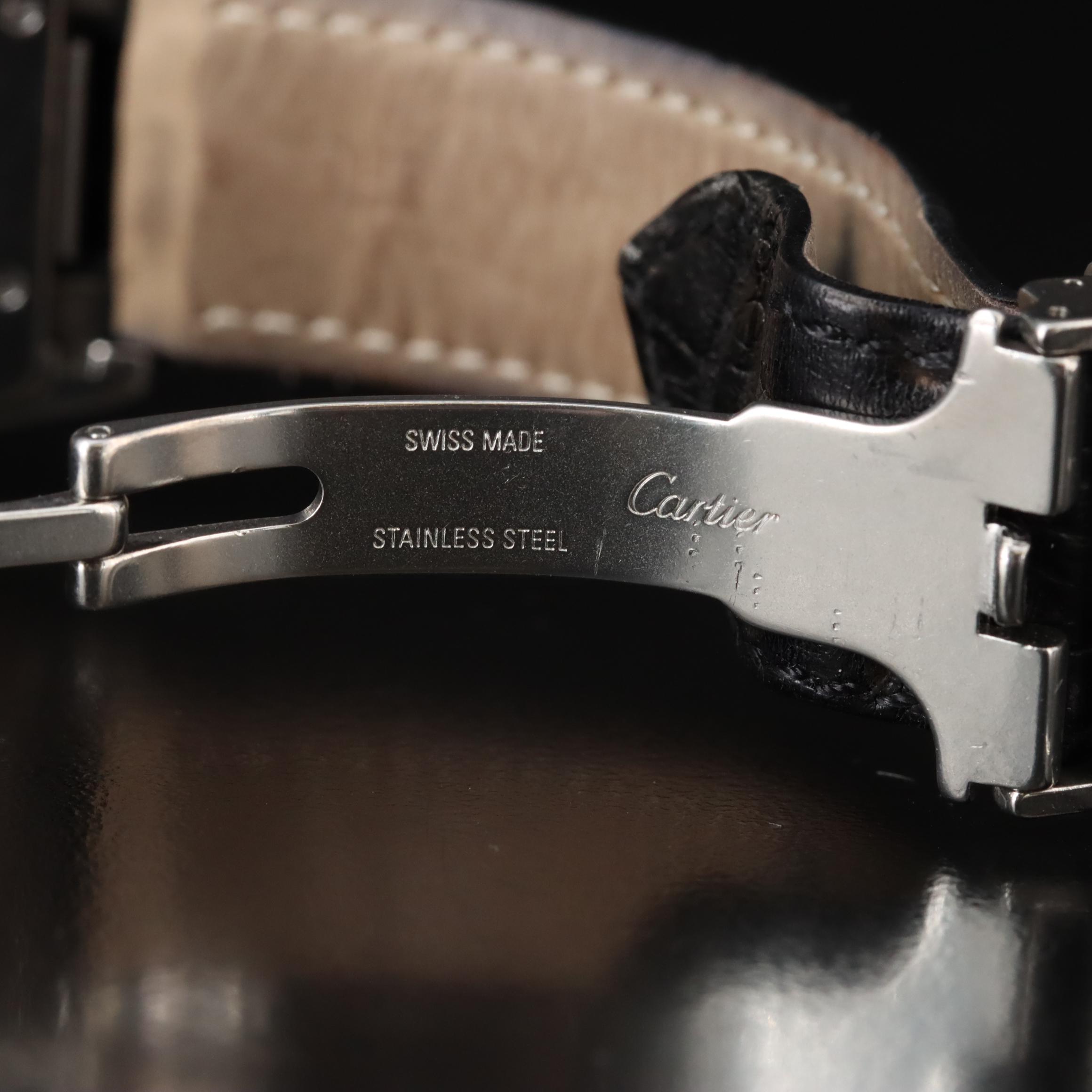 Cartier Roadster Gray Silver Tuxedo Dial Steel Automatic Watch