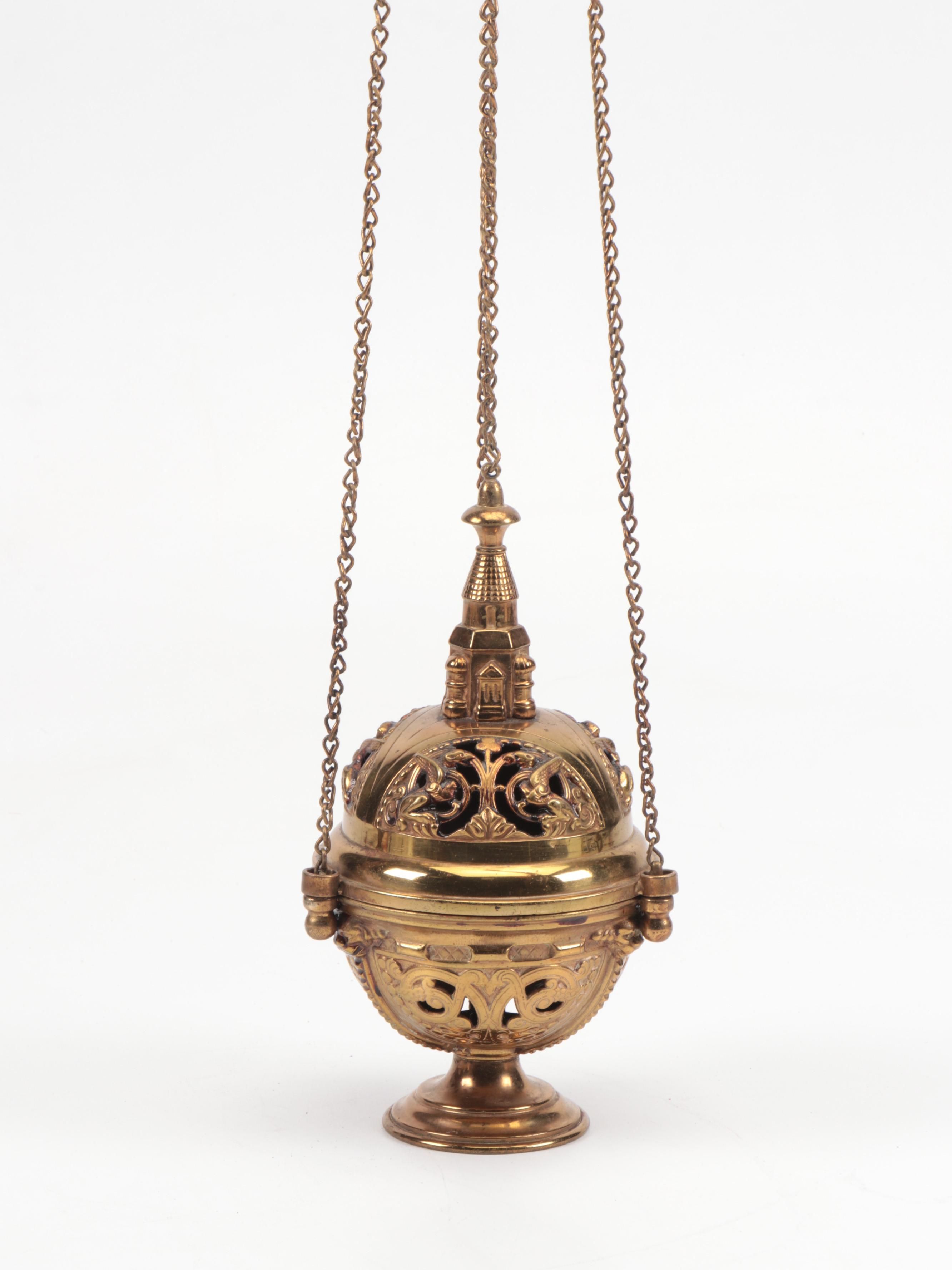 Brass Cathedral Hanging Censer