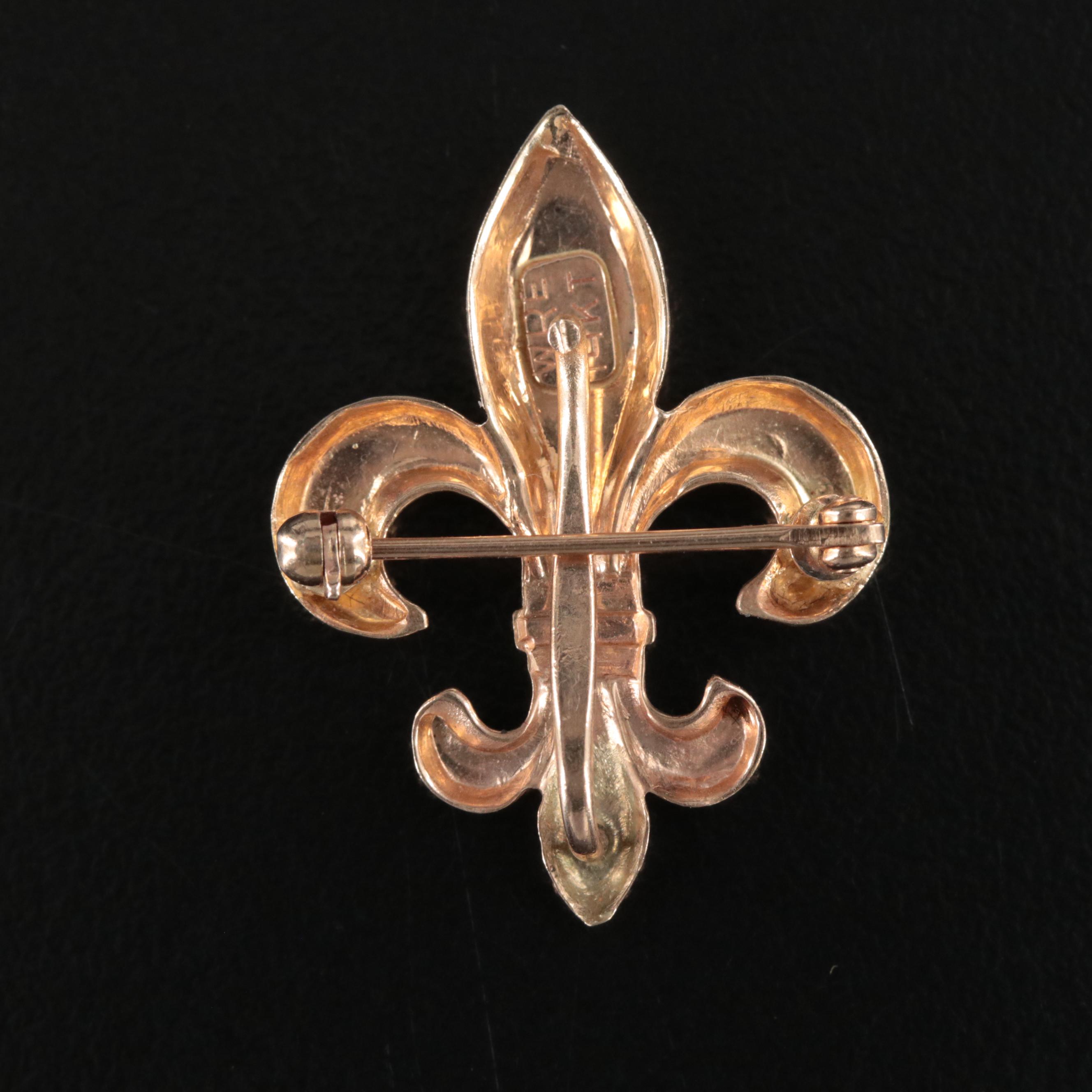 14K Fleur-de-Lis Brooch