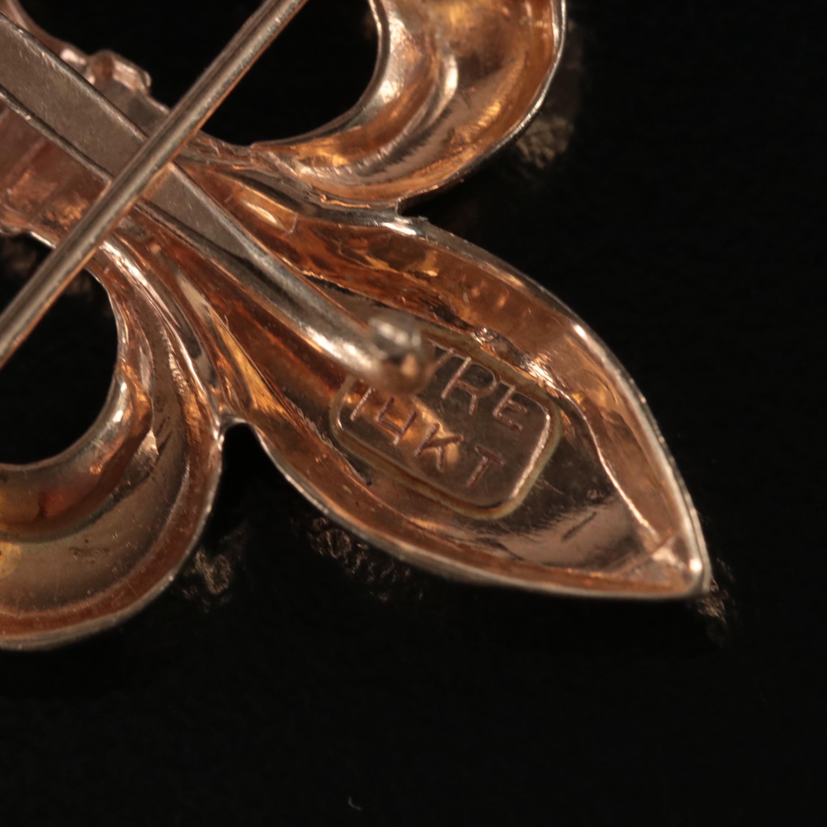 14K Fleur-de-Lis Brooch